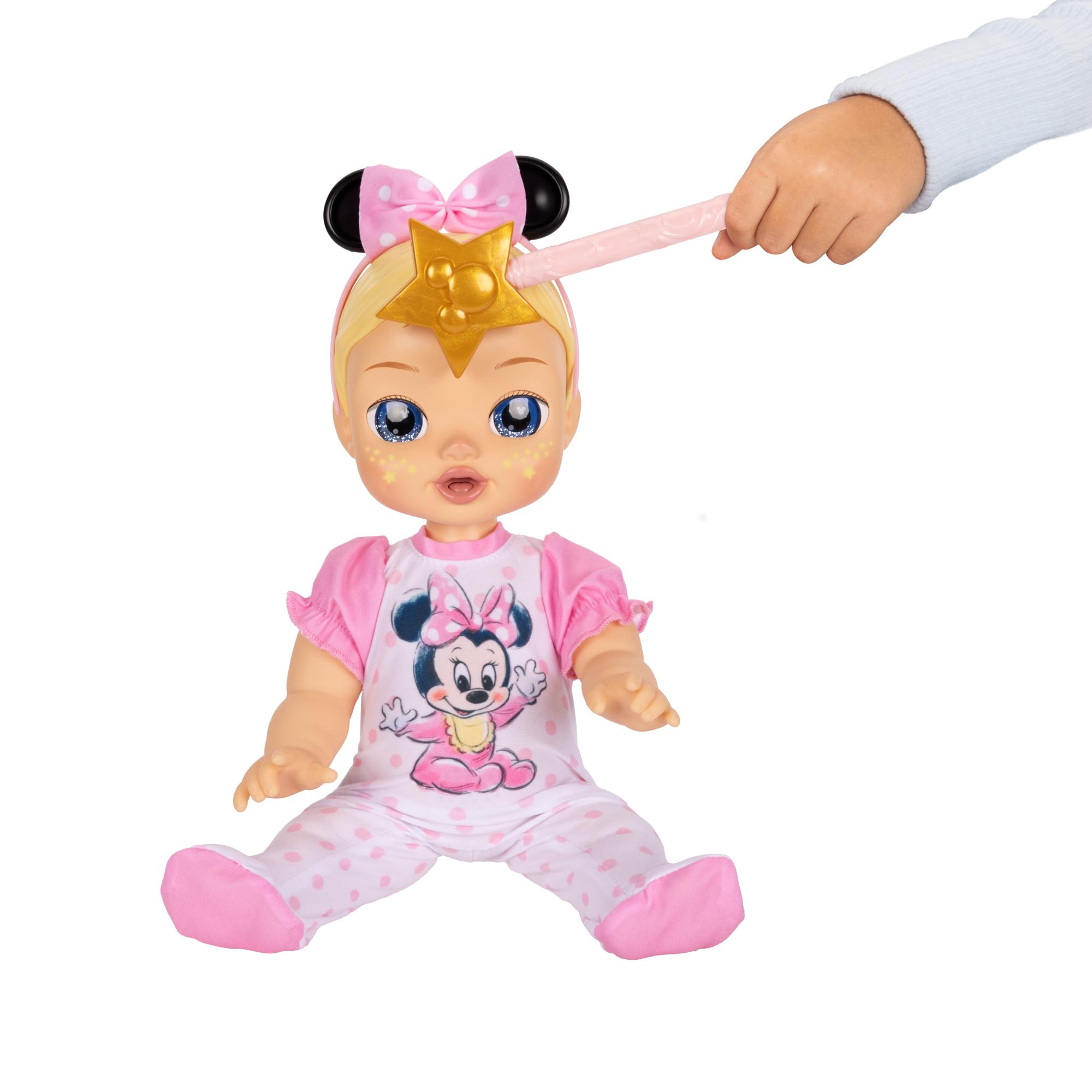 Disney Darlings 13-Inch Interactive Baby Doll – Magical Lights, Sounds, Music & Wand – Minnie-Inspired Nurturing Doll with Accessories – Multiple Skin Tones, Eye Colors – Ages 2 and Up - Image 4