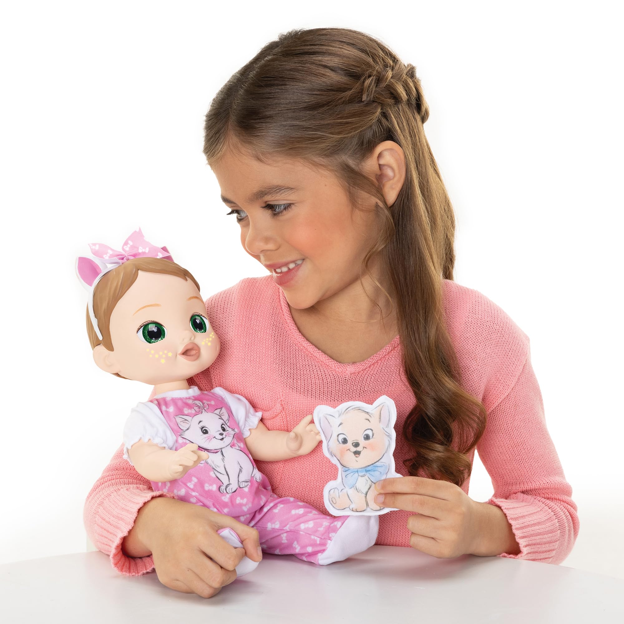 Disney Darlings 13-Inch Interactive Baby Doll – Magical Lights, Sounds, Music & Wand – Marie-Inspired Nurturing Doll with Accessories – Multiple Skin Tones, Eye Colors – Ages 2 and Up - Image 3