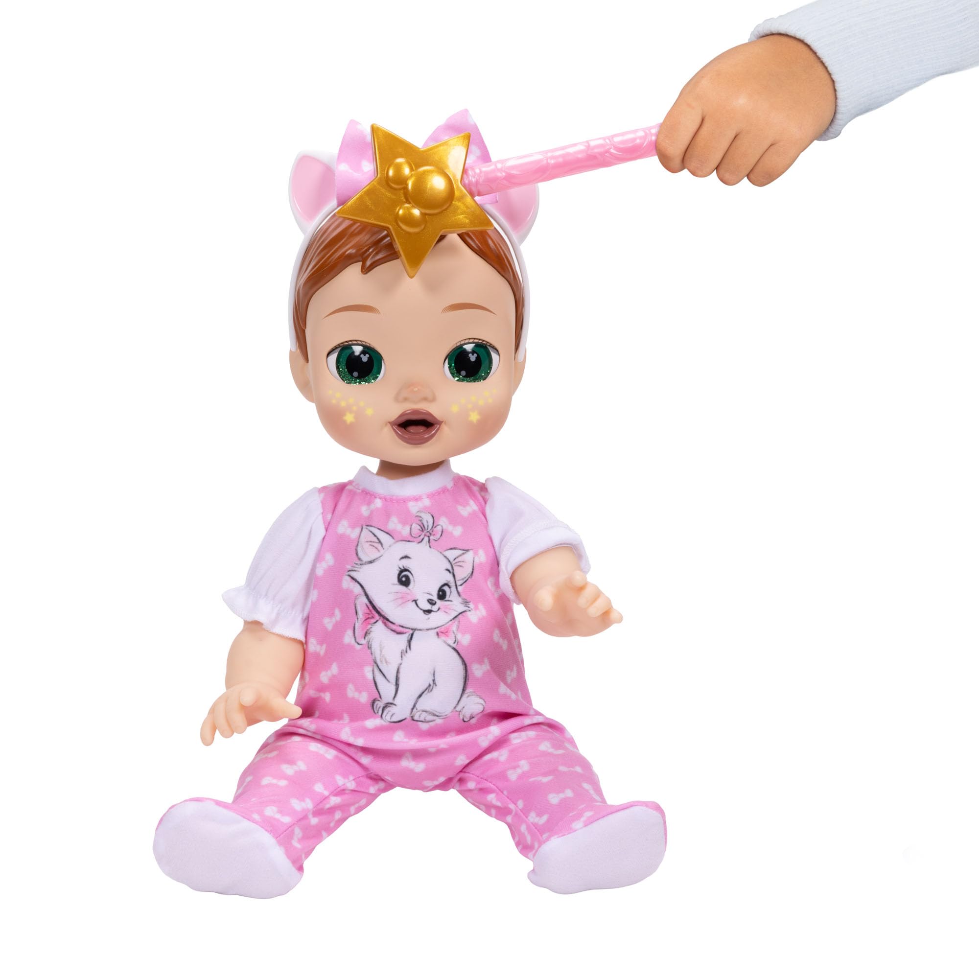 Disney Darlings 13-Inch Interactive Baby Doll – Magical Lights, Sounds, Music & Wand – Marie-Inspired Nurturing Doll with Accessories – Multiple Skin Tones, Eye Colors – Ages 2 and Up - Image 5