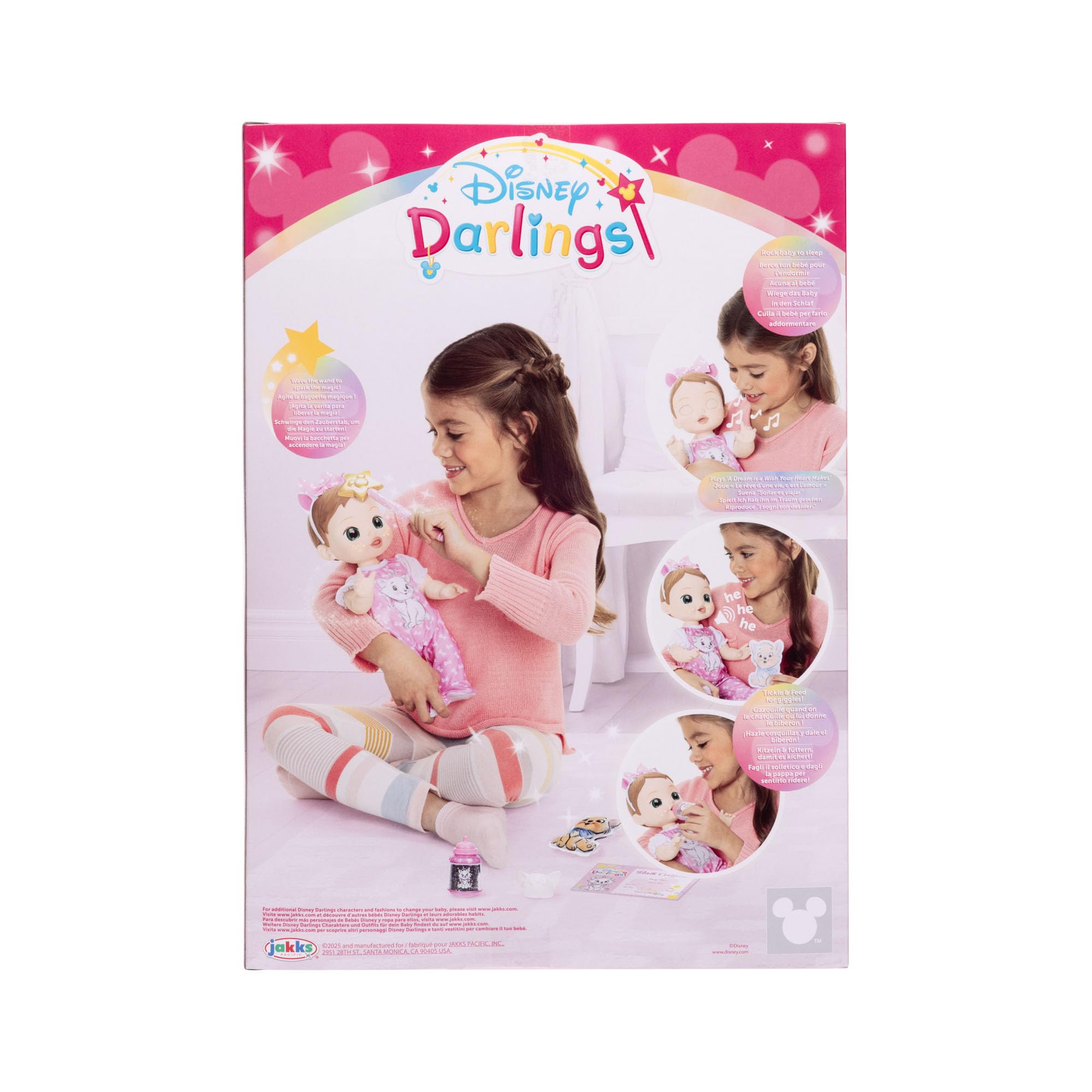 Disney Darlings 13-Inch Interactive Baby Doll – Magical Lights, Sounds, Music & Wand – Marie-Inspired Nurturing Doll with Accessories – Multiple Skin Tones, Eye Colors – Ages 2 and Up - Image 7