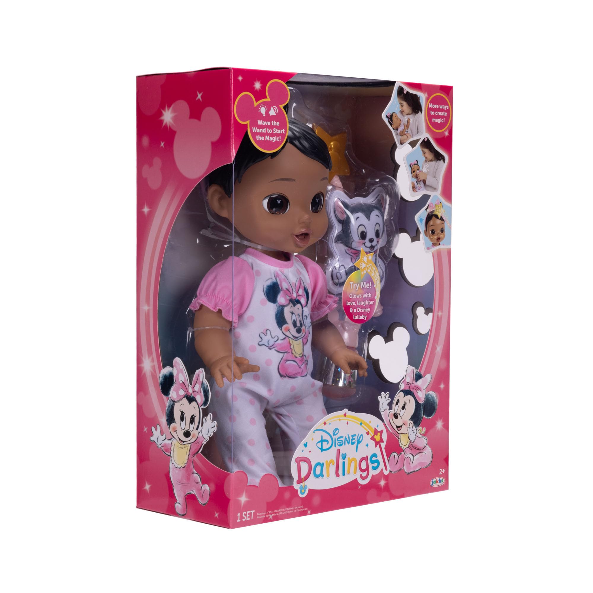 Disney Darlings 13-Inch Interactive Baby Doll – Magical Lights, Sounds, Music & Wand – Minnie-Inspired Nurturing Doll with Accessories – Multiple Skin Tones, Eye Colors – Ages 2 and Up - Image 8