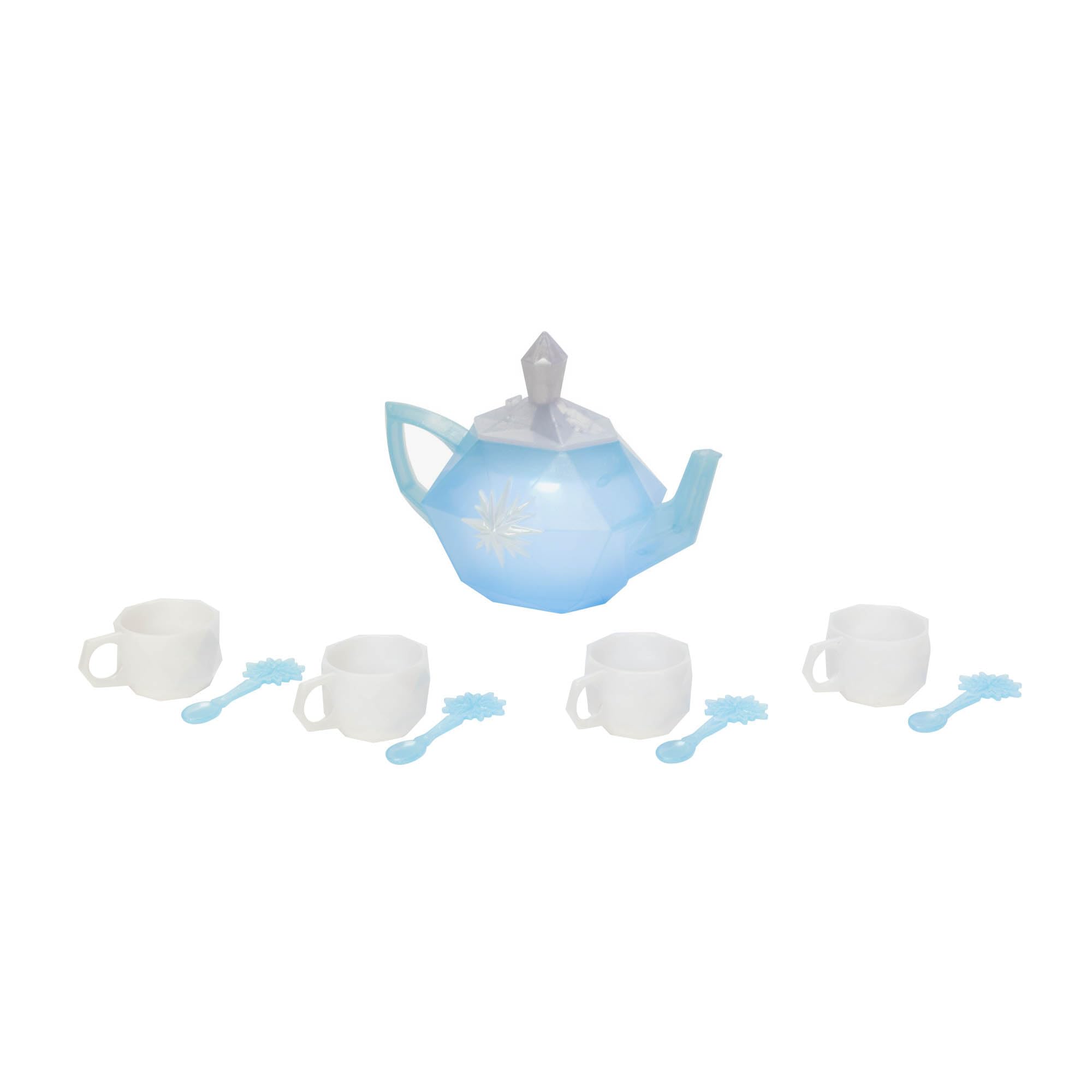 Disney Frozen Elsa Beautiful Ice-Inspired Tea Set, Includes 1 Teapot, Lid, and 4 Teacups with Teaspoons, Teapot Toy Lights Up and Makes Freezing Sounds! - Image 4
