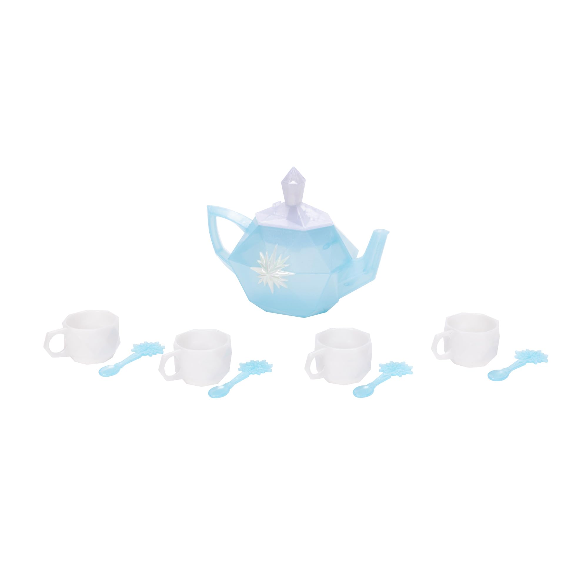 Disney Frozen Elsa Beautiful Ice-Inspired Tea Set, Includes 1 Teapot, Lid, and 4 Teacups with Teaspoons, Teapot Toy Lights Up and Makes Freezing Sounds! - Image 6