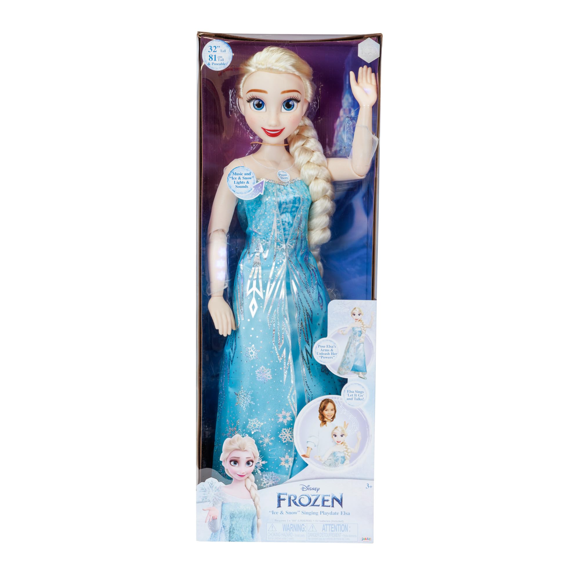 Disney Frozen Elsa Doll, 100 Ice Powers, Light Up & Music Sounds, Stands 32 Inches Tall, Sings 'Let It Go', Great for Girls - Image 6