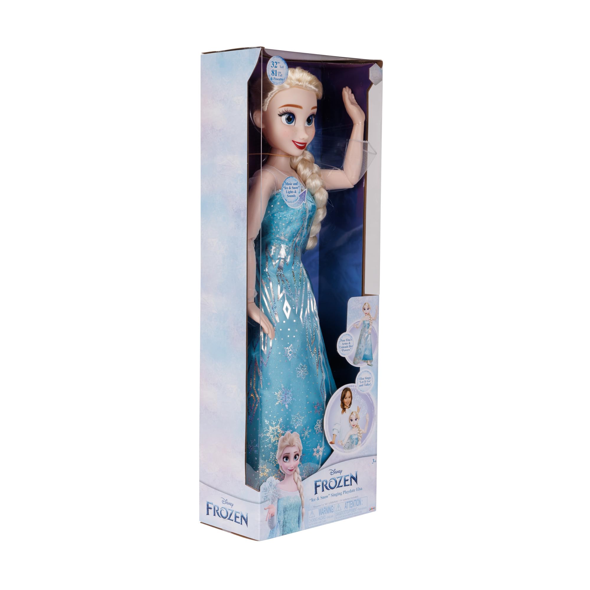 Disney Frozen Elsa Doll, 100 Ice Powers, Light Up & Music Sounds, Stands 32 Inches Tall, Sings 'Let It Go', Great for Girls - Image 8