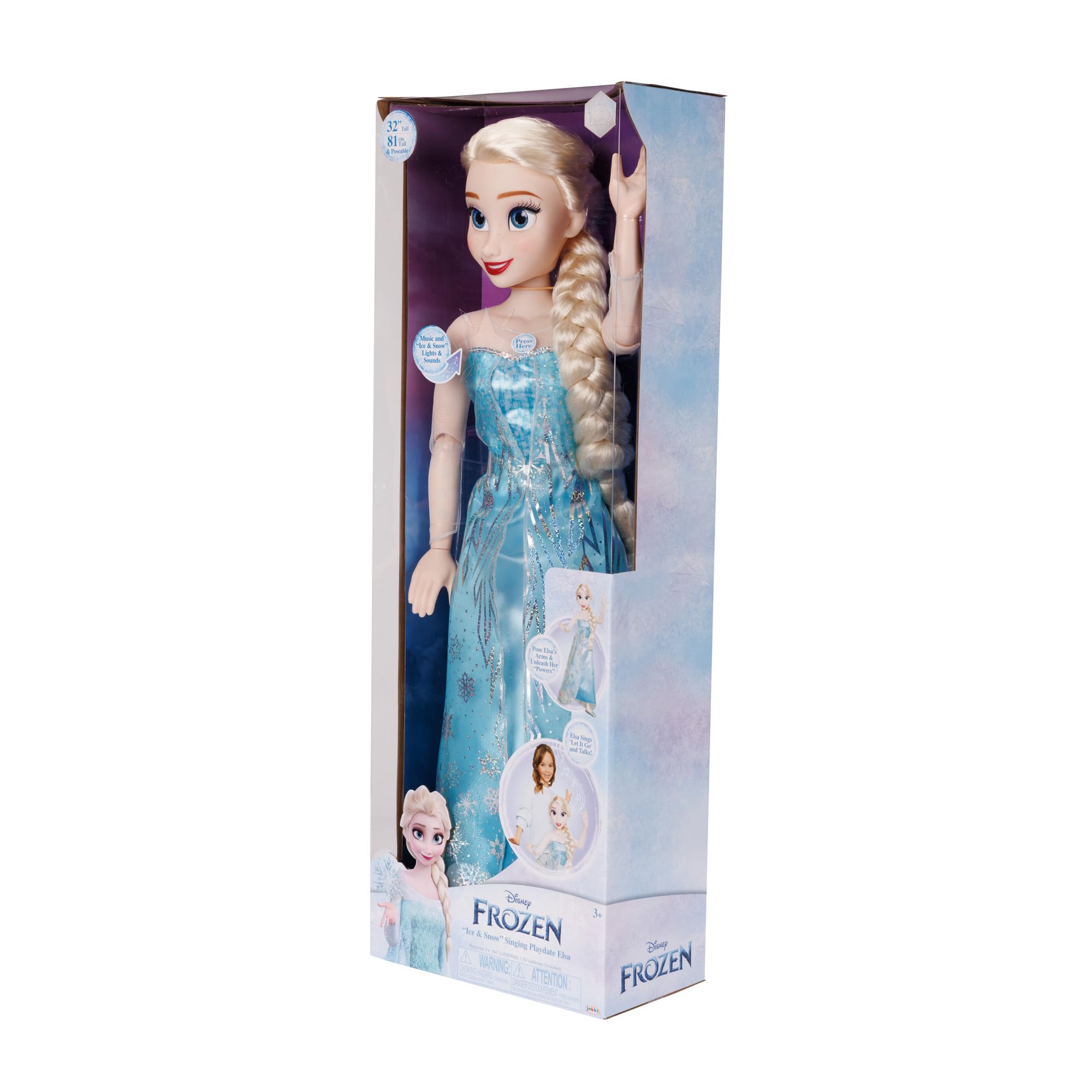 Disney Frozen Elsa Doll, 100 Ice Powers, Light Up & Music Sounds, Stands 32 Inches Tall, Sings 'Let It Go', Great for Girls - Image 9