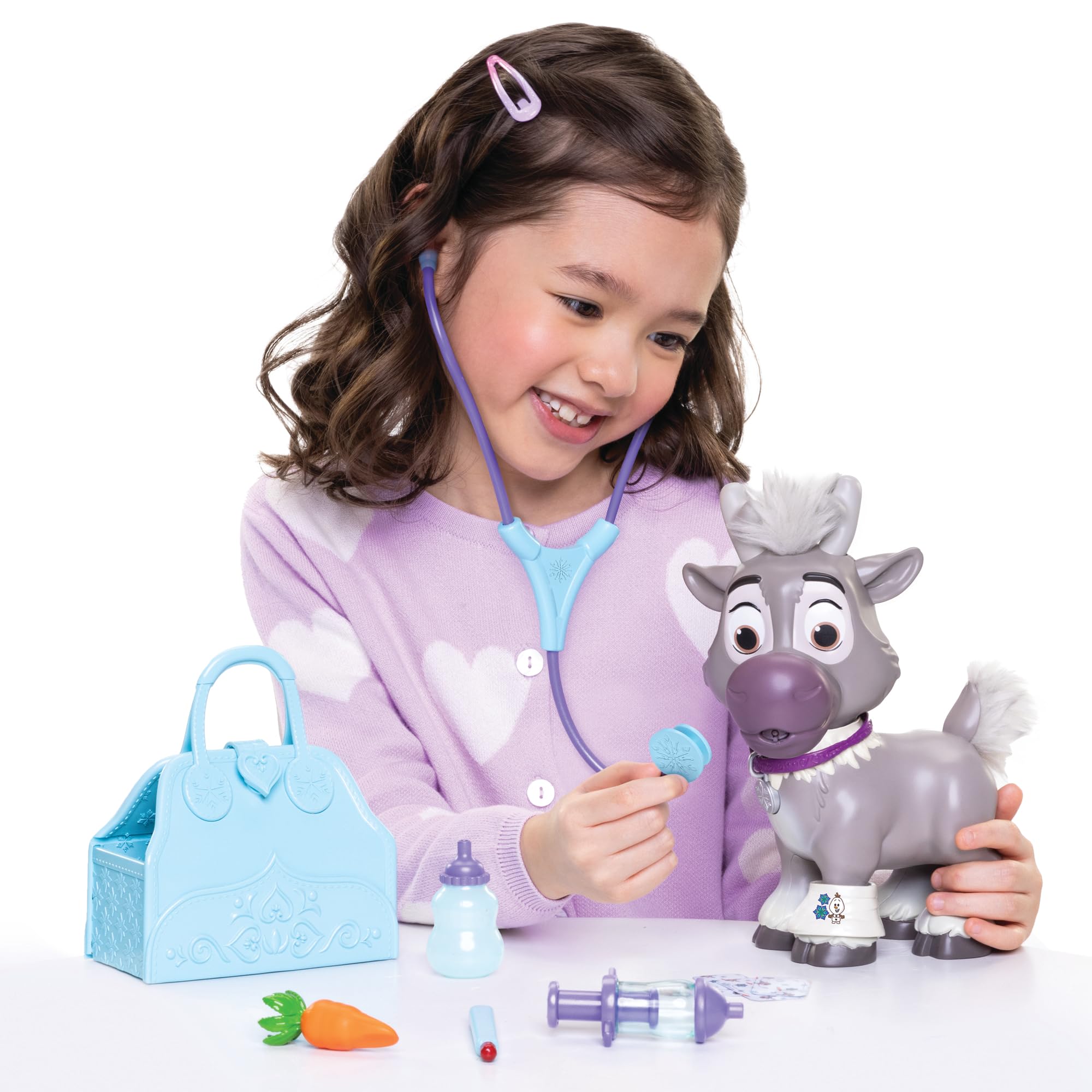 Disney Frozen Sven Care Kit Kids Feature Nurturing Pretend Play Pet Set, Includes Vet Bag to Keep Young Sven Healthy and Happy! - Image 3
