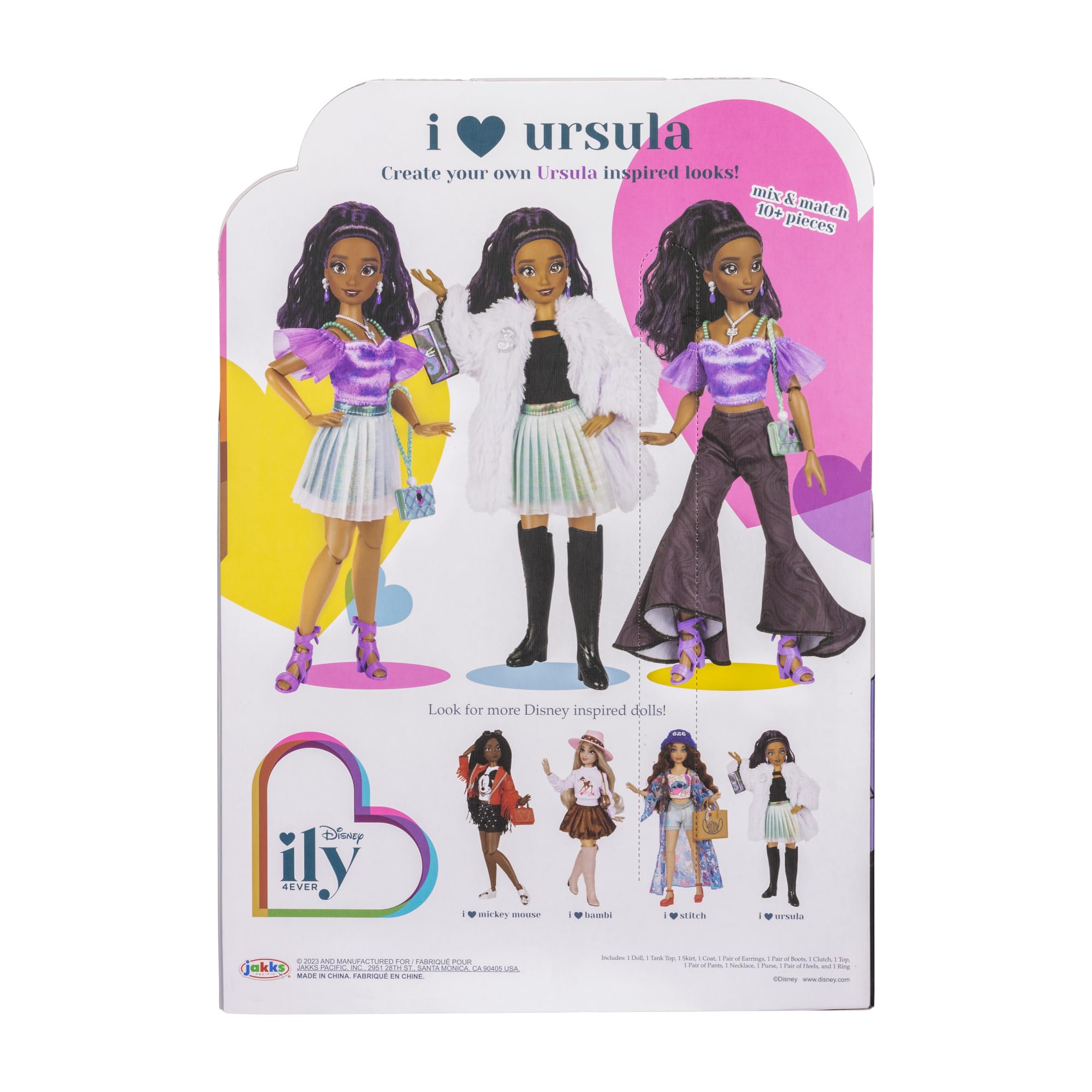 Disney ily 4EVER Dolls Disney 100 - Ursula 11.5" Tall with 13 Points of Articulation, Two Complete Mix-and-Match Outfits and Glittery Mickey Ring for You! - Image 7