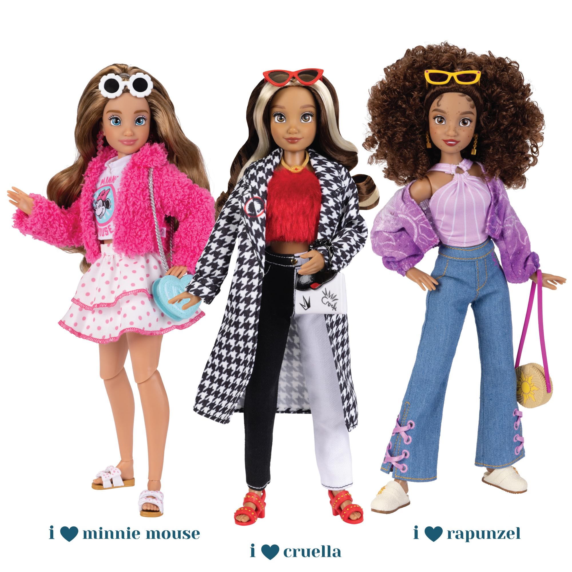 Disney ILY 4EVER Dolls Cruella 11.5" Tall with 13 Points of Articulation, Two Complete Mix-and-Match Outfits and Glittery Mickey Ring for You! - Image 3