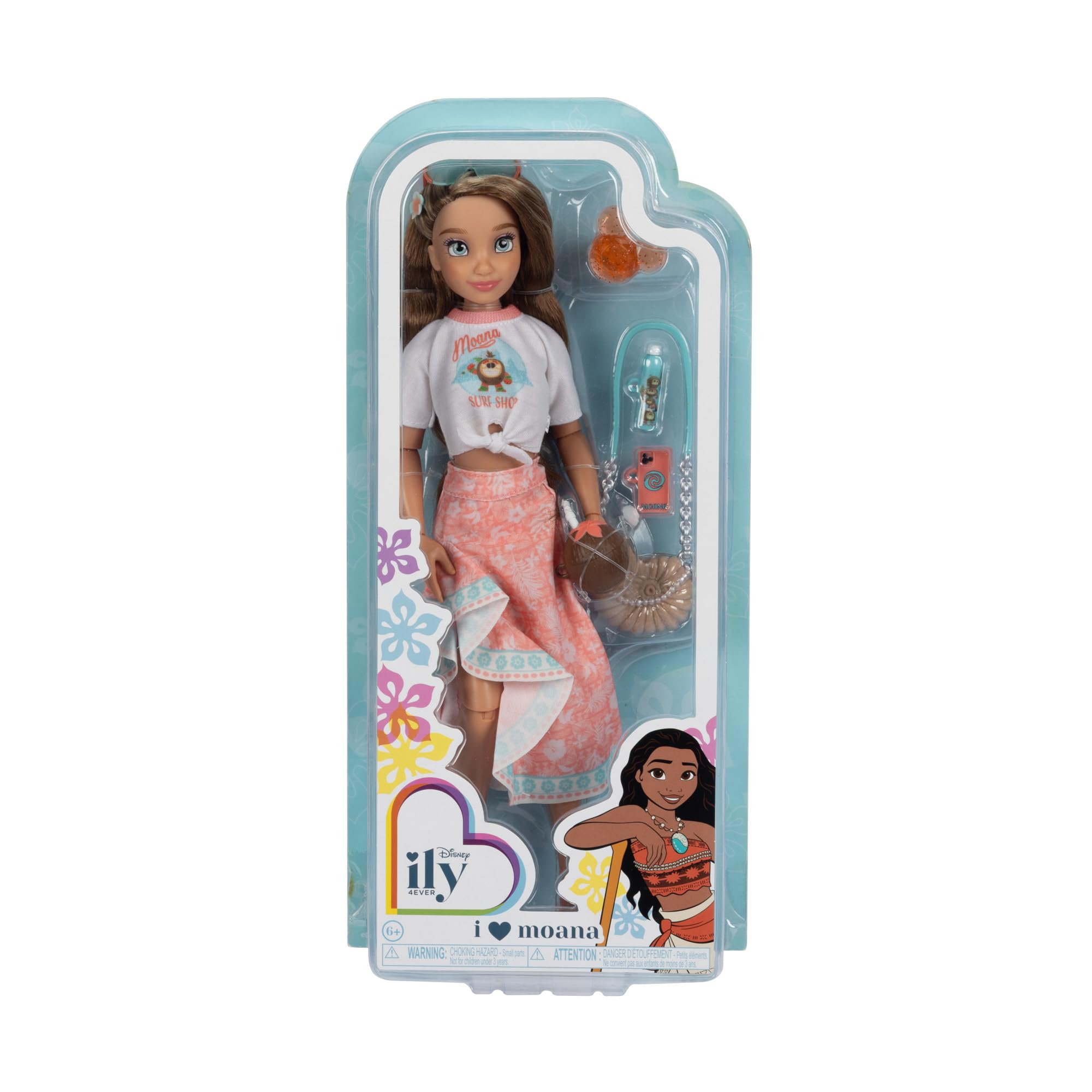 Disney ILY 4EVER Fashion Dolls Moana Inspired 11.5" Tall with 13 Points of Articulation, Comes with Cute, Moana-Inspired Accessories, and a Glittery Mickey Ring for You to Wear! - Image 5