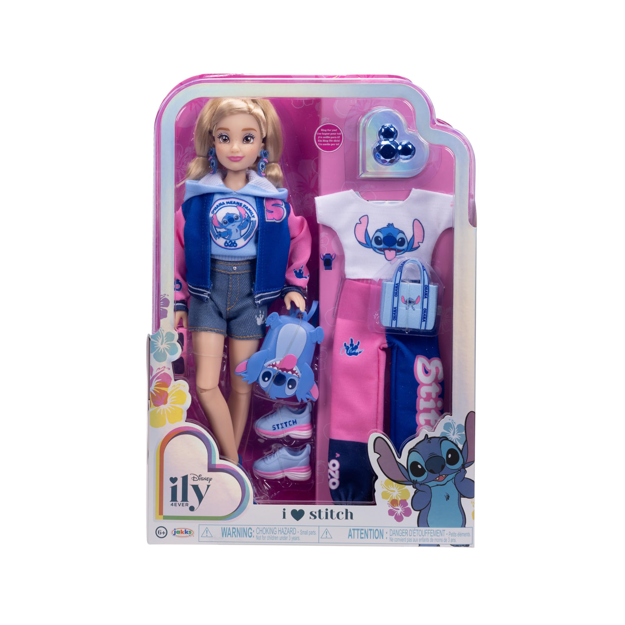 Disney ILY 4ever Fashion Dolls Stitch Inspired with Varsity Jacket 11.5" Tall with 13 Points of Articulation, Two Complete Mix-and-Match Outfits and a Shiny Mickey Ring for You to Wear! - Image 5