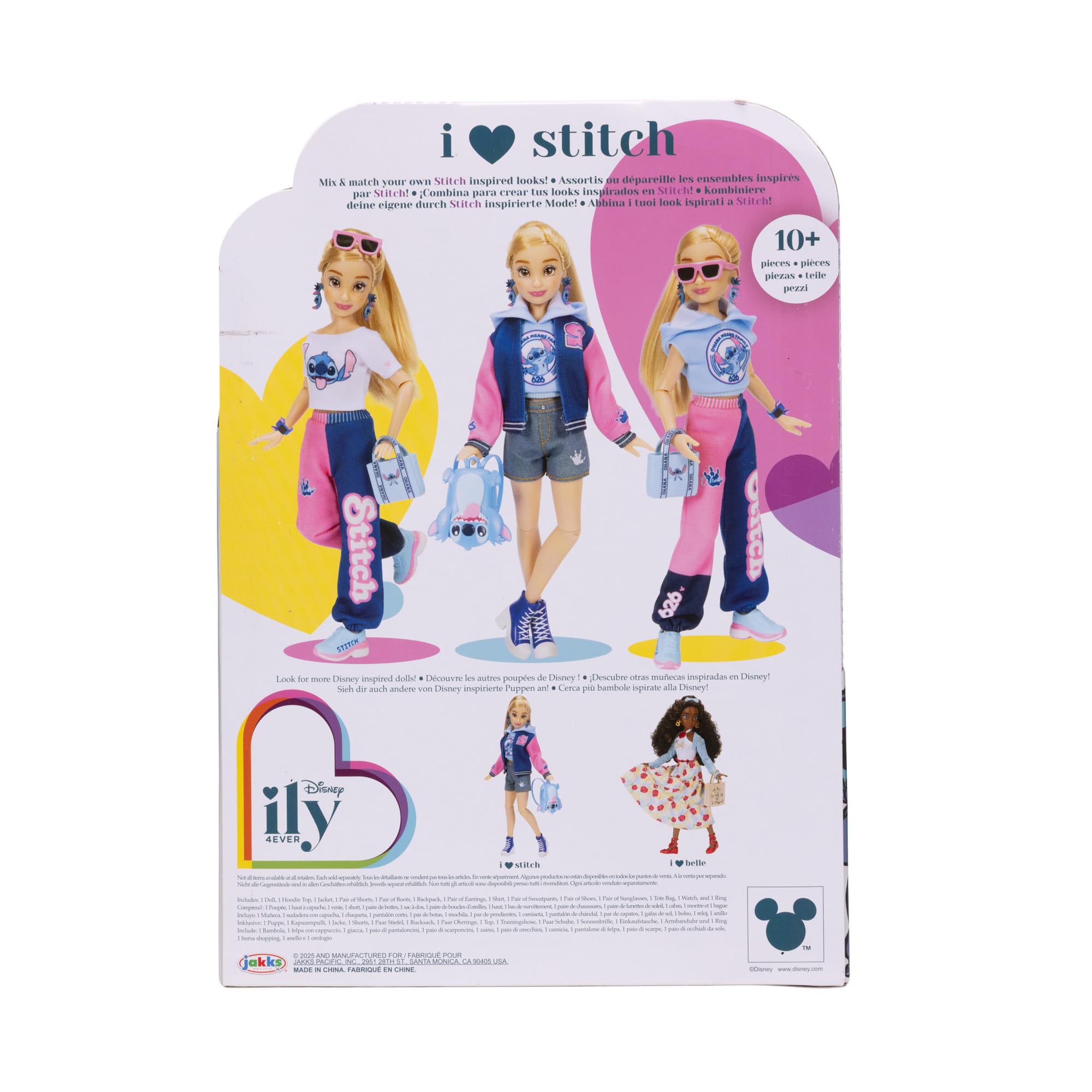 Disney ILY 4ever Fashion Dolls Stitch Inspired with Varsity Jacket 11.5" Tall with 13 Points of Articulation, Two Complete Mix-and-Match Outfits and a Shiny Mickey Ring for You to Wear! - Image 6