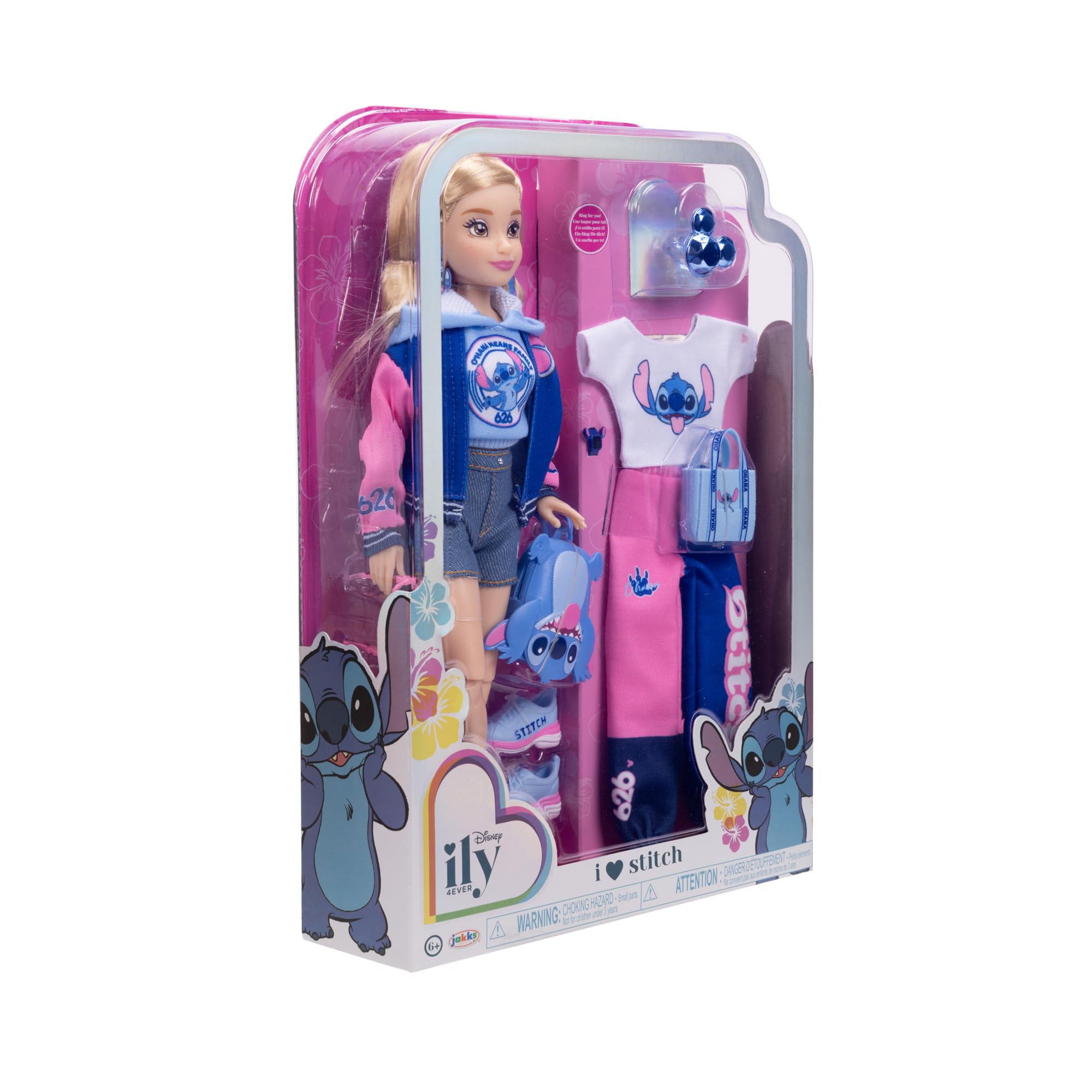 Disney ILY 4ever Fashion Dolls Stitch Inspired with Varsity Jacket 11.5" Tall with 13 Points of Articulation, Two Complete Mix-and-Match Outfits and a Shiny Mickey Ring for You to Wear! - Image 7