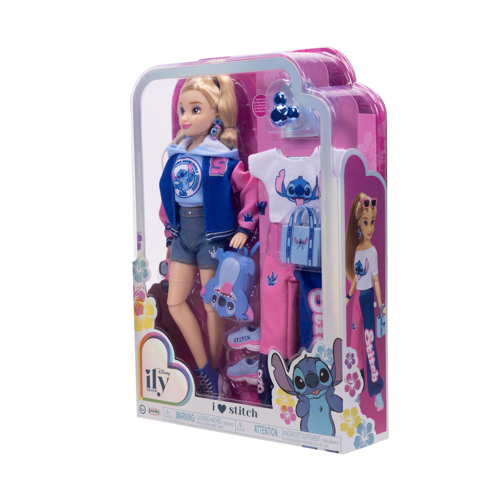 Disney ILY 4ever Fashion Dolls Stitch Inspired with Varsity Jacket 11.5" Tall with 13 Points of Articulation, Two Complete Mix-and-Match Outfits and a Shiny Mickey Ring for You to Wear! - Image 8