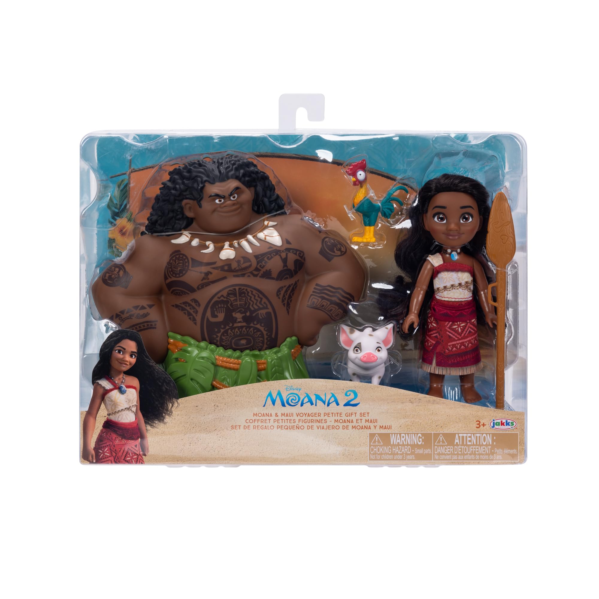 Disney Moana 2 Moana & Maui 6-Inch Petite Doll Gift Set Doll Playset for Girls, Includes Pua and HEI HEI, Officially Licensed by Disney, Great Birthday - Image 3