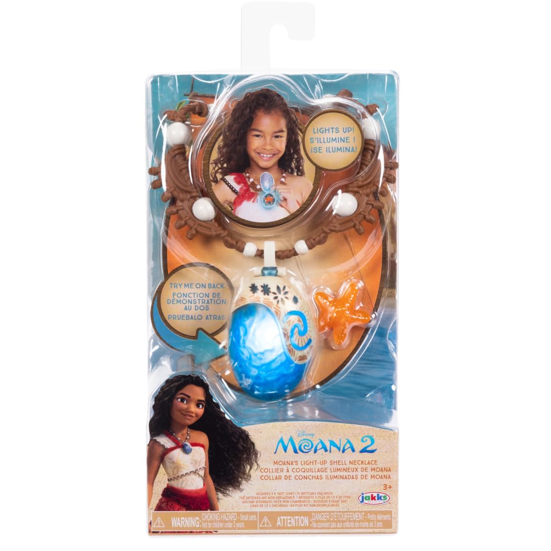 Disney Moana 2 Moana's Necklace Magical Sea Shell Star Light-Up Necklace for Girls Role Play and Dress Up, Officially Licensed by Disney, Great Birthday & Holiday Gift - Image 8