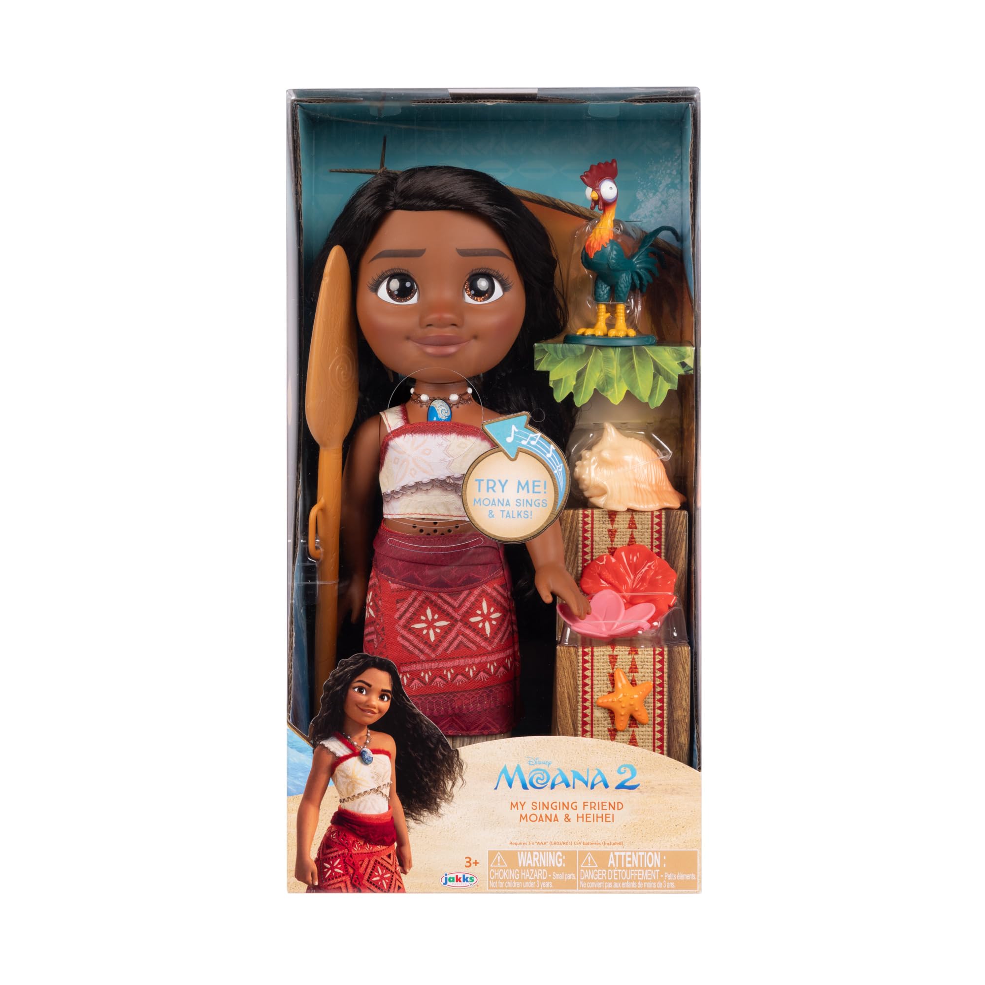 Disney Moana 2 My Singing Friend Moana Doll & Heihei Figure Playset for Girls Officially Licensed by Disney, Great Birthday Gift for Kids Girls and Boys - Image 7
