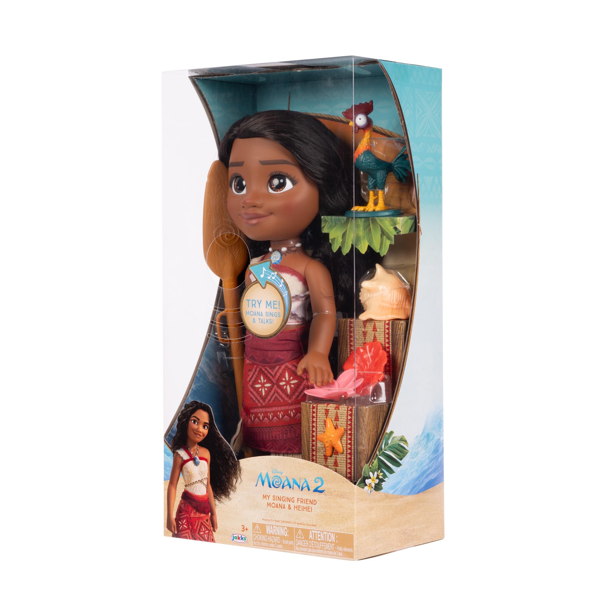 Disney Moana 2 My Singing Friend Moana Doll & Heihei Figure Playset for Girls Officially Licensed by Disney, Great Birthday Gift for Kids Girls and Boys - Image 9