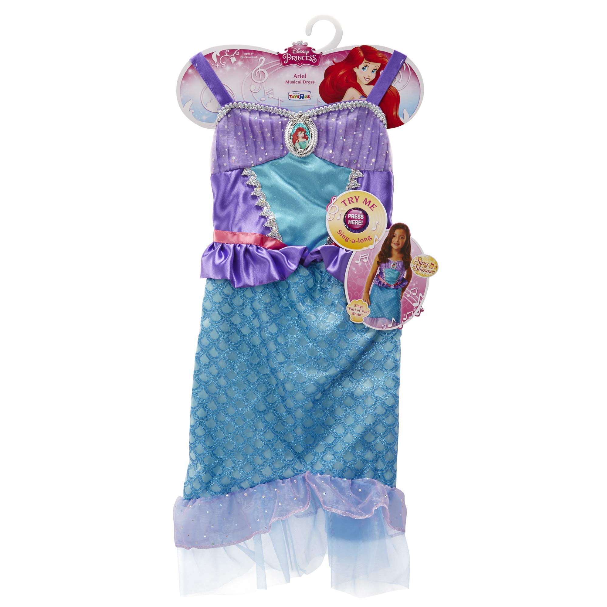 Disney Princess Ariel Sing & Shimmer Musical Dress – Sparkling Costume with Built-In Music, Ages 3–6, Size 4–6X – Amazon Exclusive - Image 5