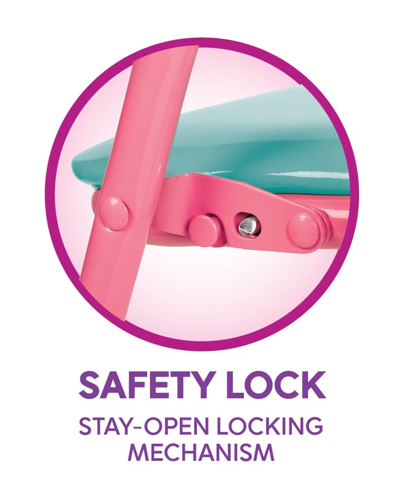 Disney Princess Girls Folding Table & Chairs Set for Kids and Toddlers 36 Months Up to 7 Years, Includes: 1 Table (36" L x 24" W x 20" H), 2 Chairs (13" L x 13.5" W x 21" H) Weight Limit: 70 lb - Image 4