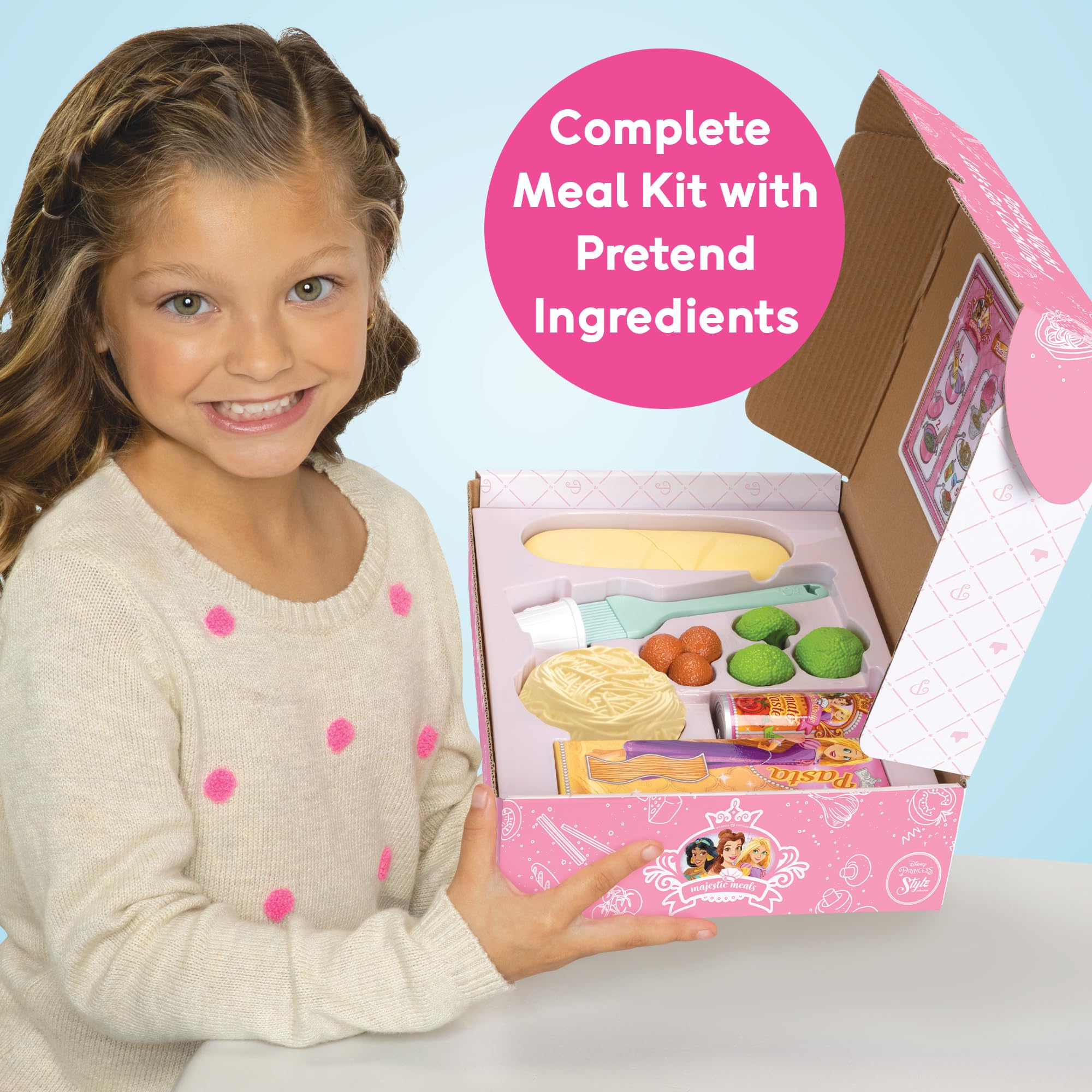 Disney Princess Style Collection Fresh Prep Gourmet Kitchen, Interactive Pretend Play Kitchen for Girls & Kids with Realistic Steam, Complete Meal Kit & 35+ Accessories - Image 3