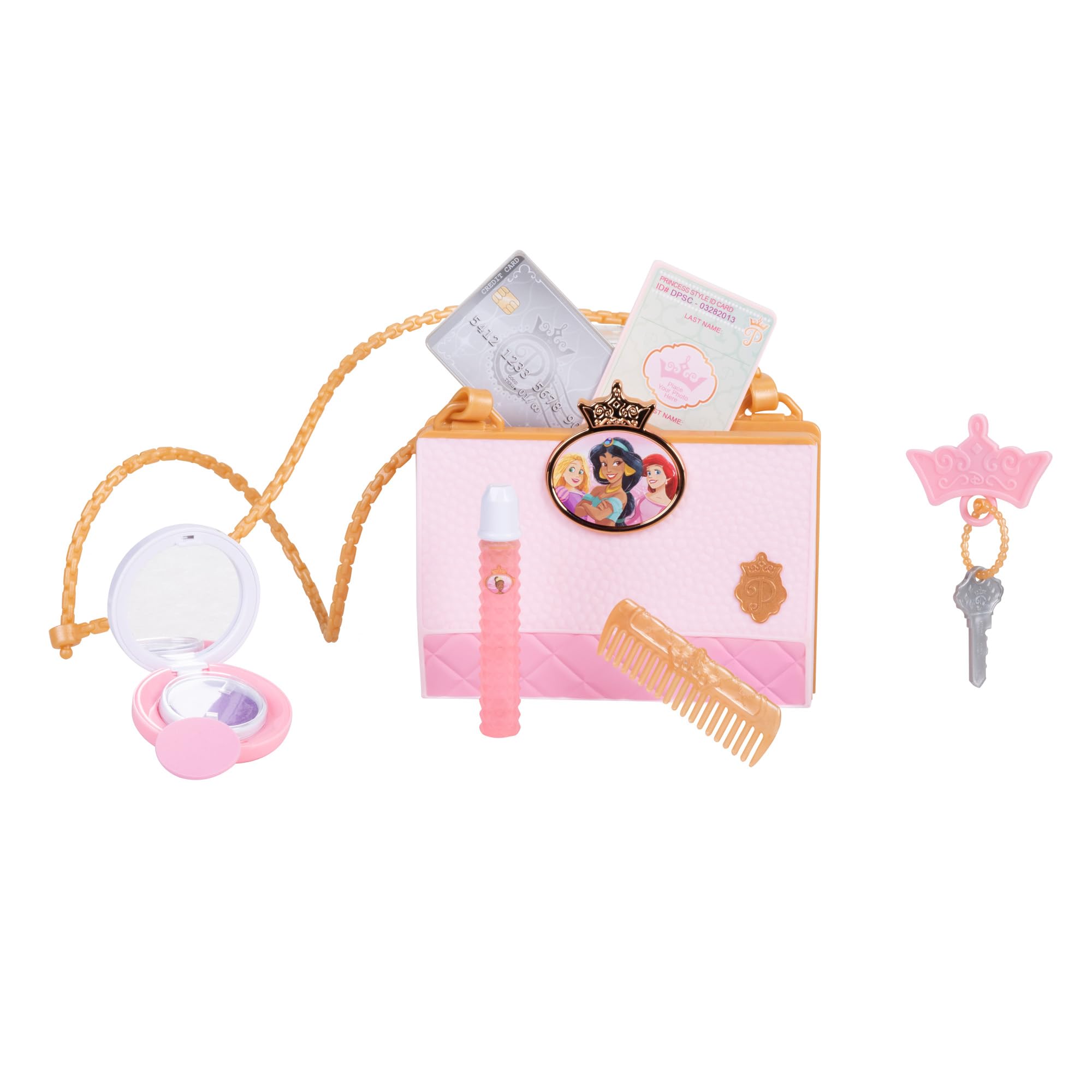 Disney Princess Style Collection Girls Evening Essentials Purse with Play Makeup Blush Compact in a Chic Cross-Body Purse - Image 6