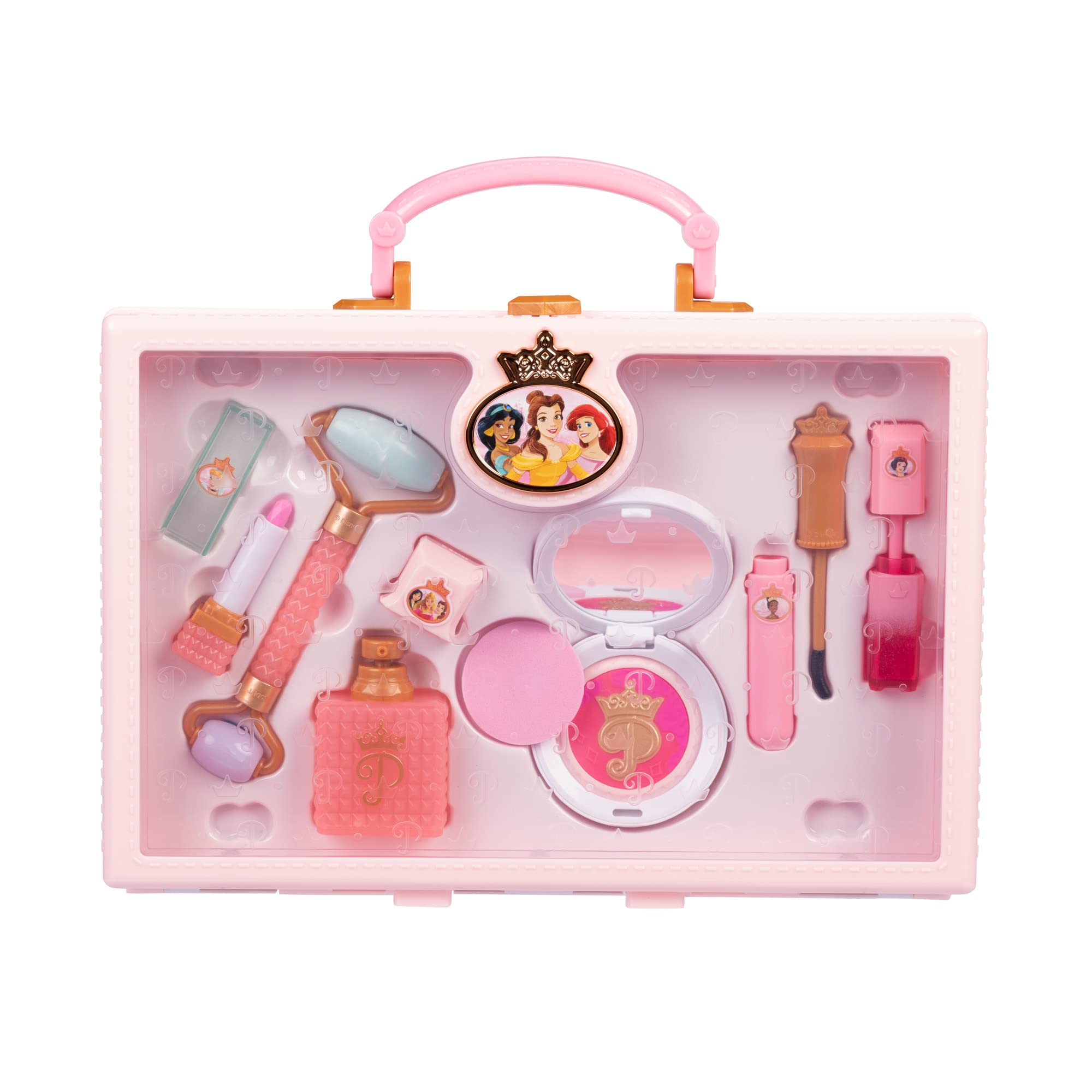 Disney Princess Style Collection Girls Trendy Makeup Tote Bag, Trendy Pretend Play Makeup Tools, Including a Face Roller, Comes with 8 Different Play Tools - Image 7