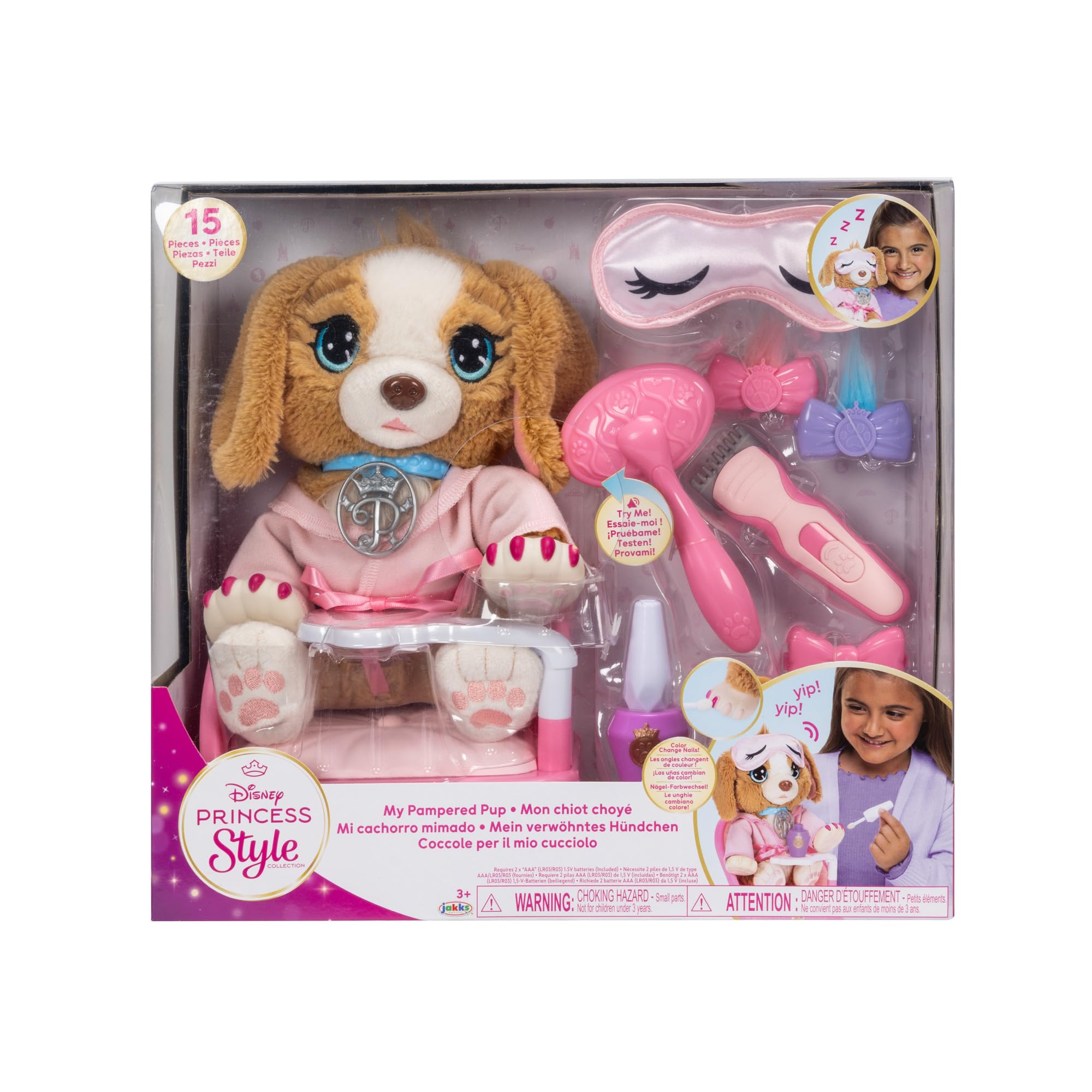 Disney Princess Style Collection My Pampered Pup Kids Nurturing Pretend Play Set, Create the Perfect “Spa-w” Day for Your Pet with the Included Accessories - Image 7
