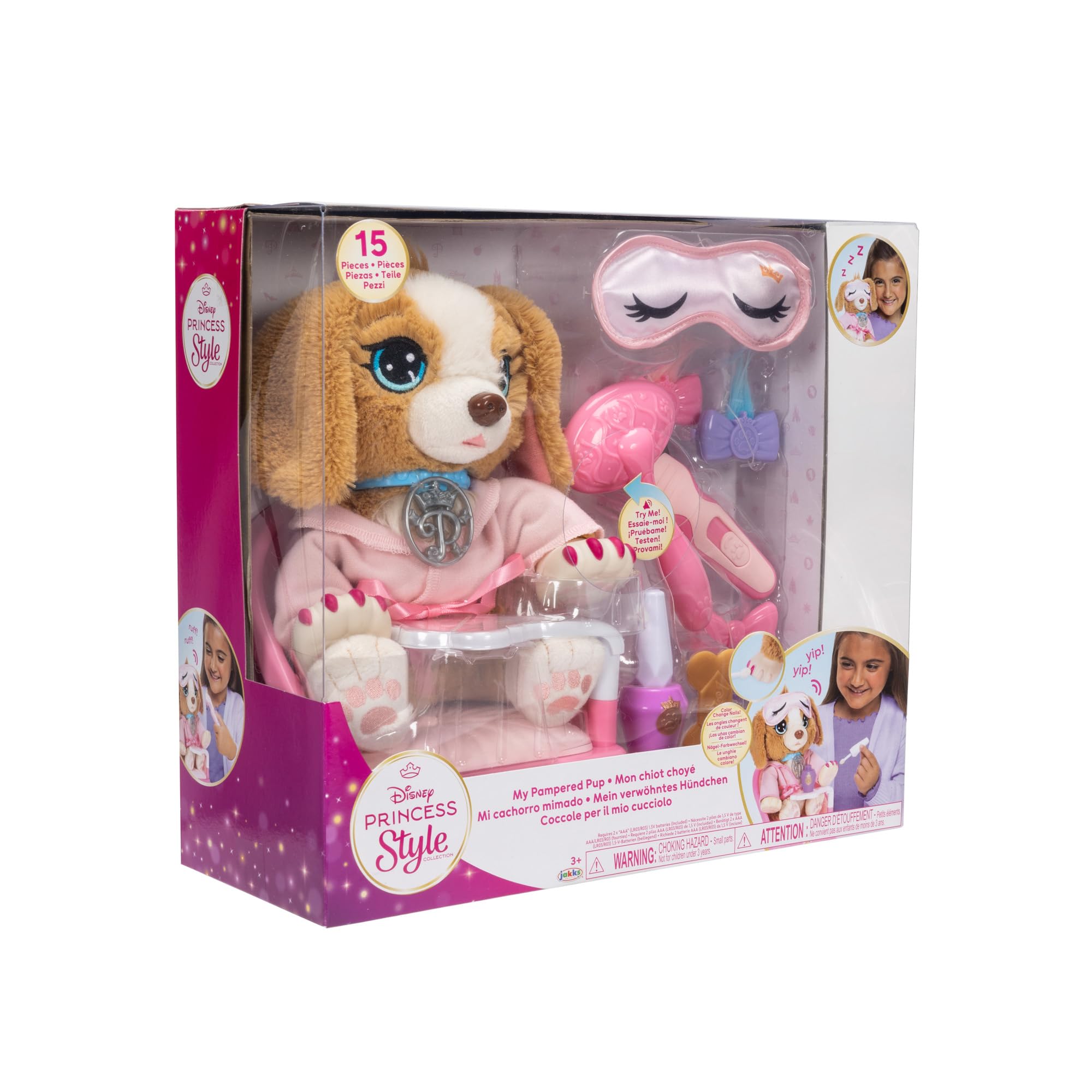 Disney Princess Style Collection My Pampered Pup Kids Nurturing Pretend Play Set, Create the Perfect “Spa-w” Day for Your Pet with the Included Accessories - Image 8