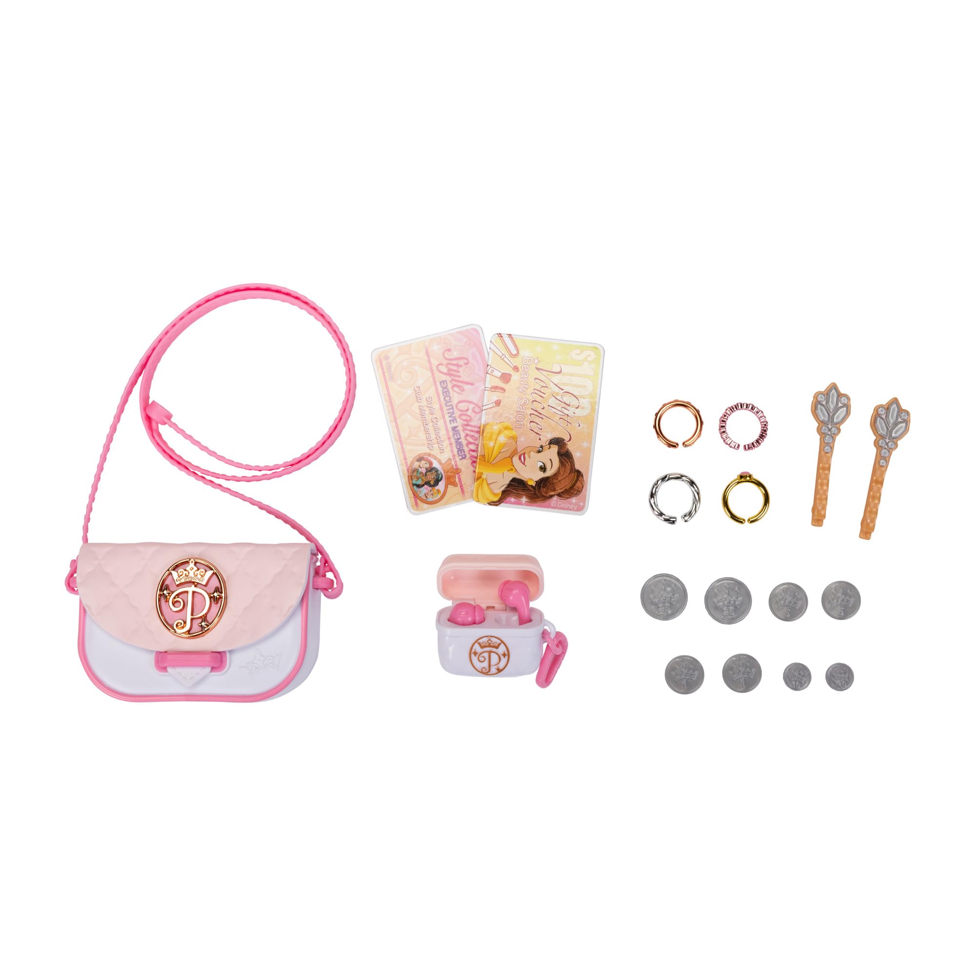 Disney Princess Style Collection Purse - Pretend Play Chic Petite Bag A - Mini Soft Vinyl Handbag for Girls Ages 3 and Up with 5+ Accessories - Image 4