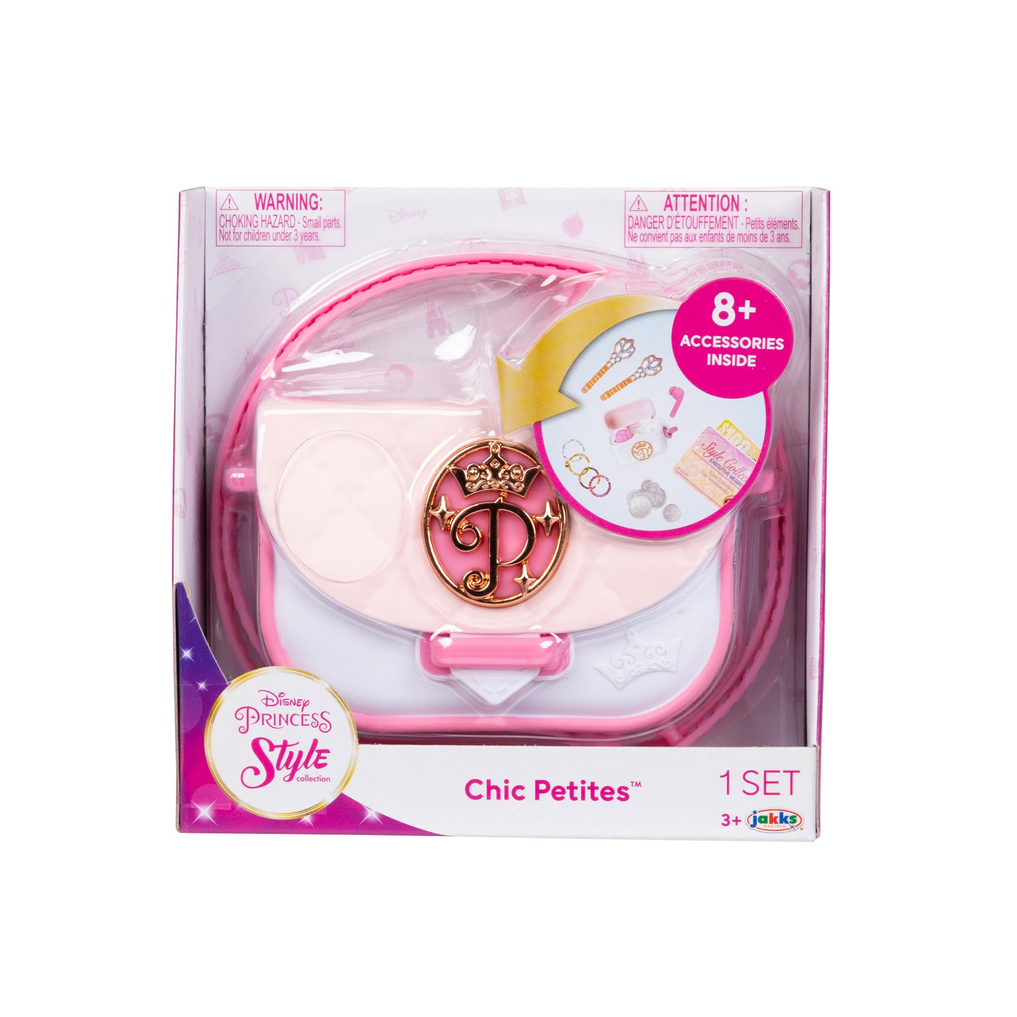 Disney Princess Style Collection Purse - Pretend Play Chic Petite Bag A - Mini Soft Vinyl Handbag for Girls Ages 3 and Up with 5+ Accessories - Image 5