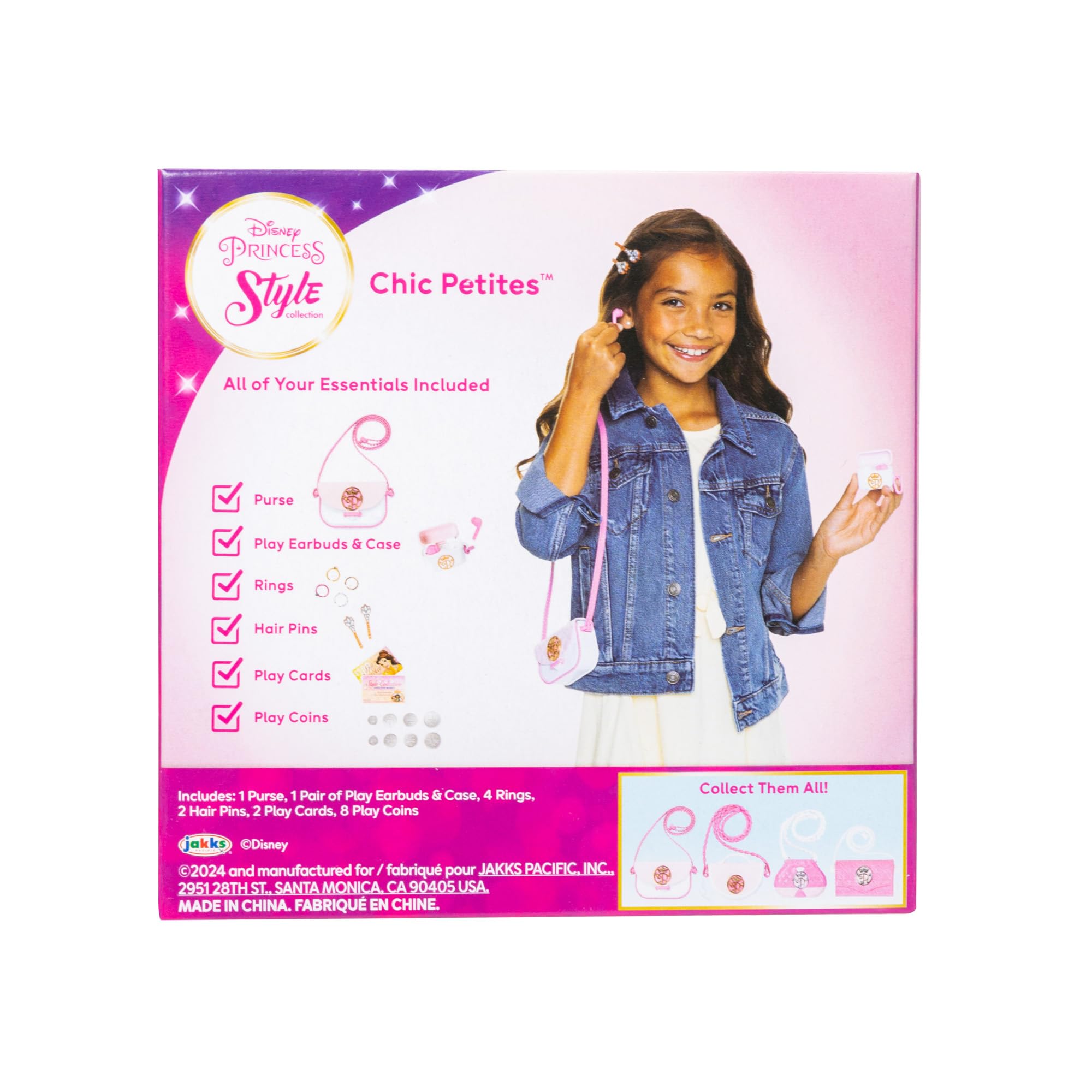 Disney Princess Style Collection Purse - Pretend Play Chic Petite Bag A - Mini Soft Vinyl Handbag for Girls Ages 3 and Up with 5+ Accessories - Image 6