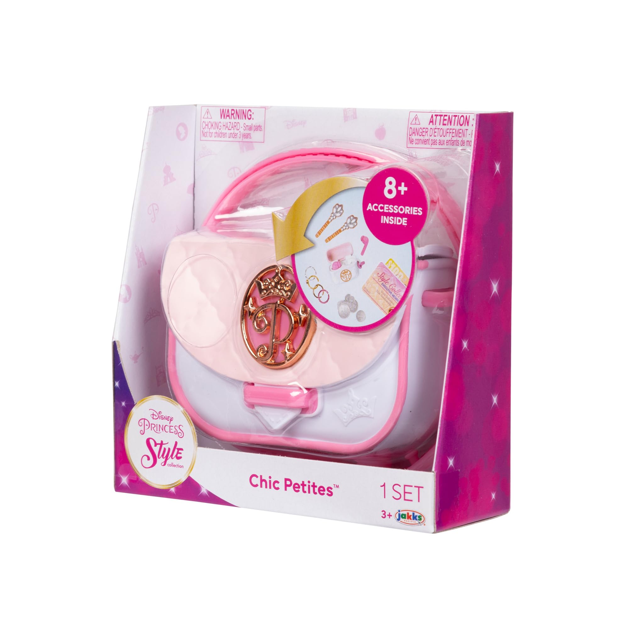 Disney Princess Style Collection Purse - Pretend Play Chic Petite Bag A - Mini Soft Vinyl Handbag for Girls Ages 3 and Up with 5+ Accessories - Image 7