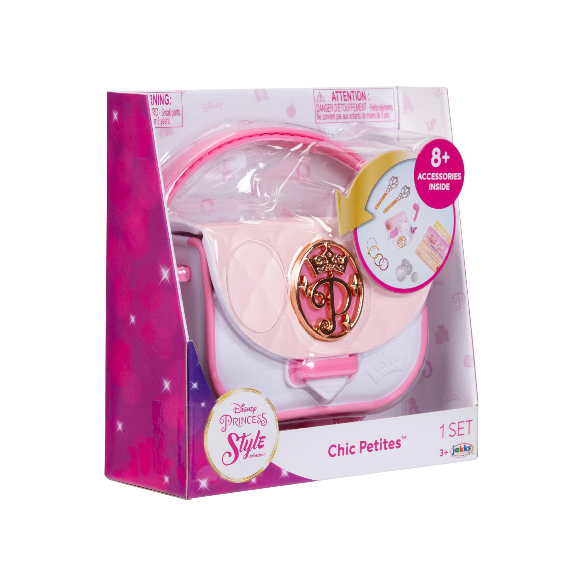 Disney Princess Style Collection Purse - Pretend Play Chic Petite Bag A - Mini Soft Vinyl Handbag for Girls Ages 3 and Up with 5+ Accessories - Image 8