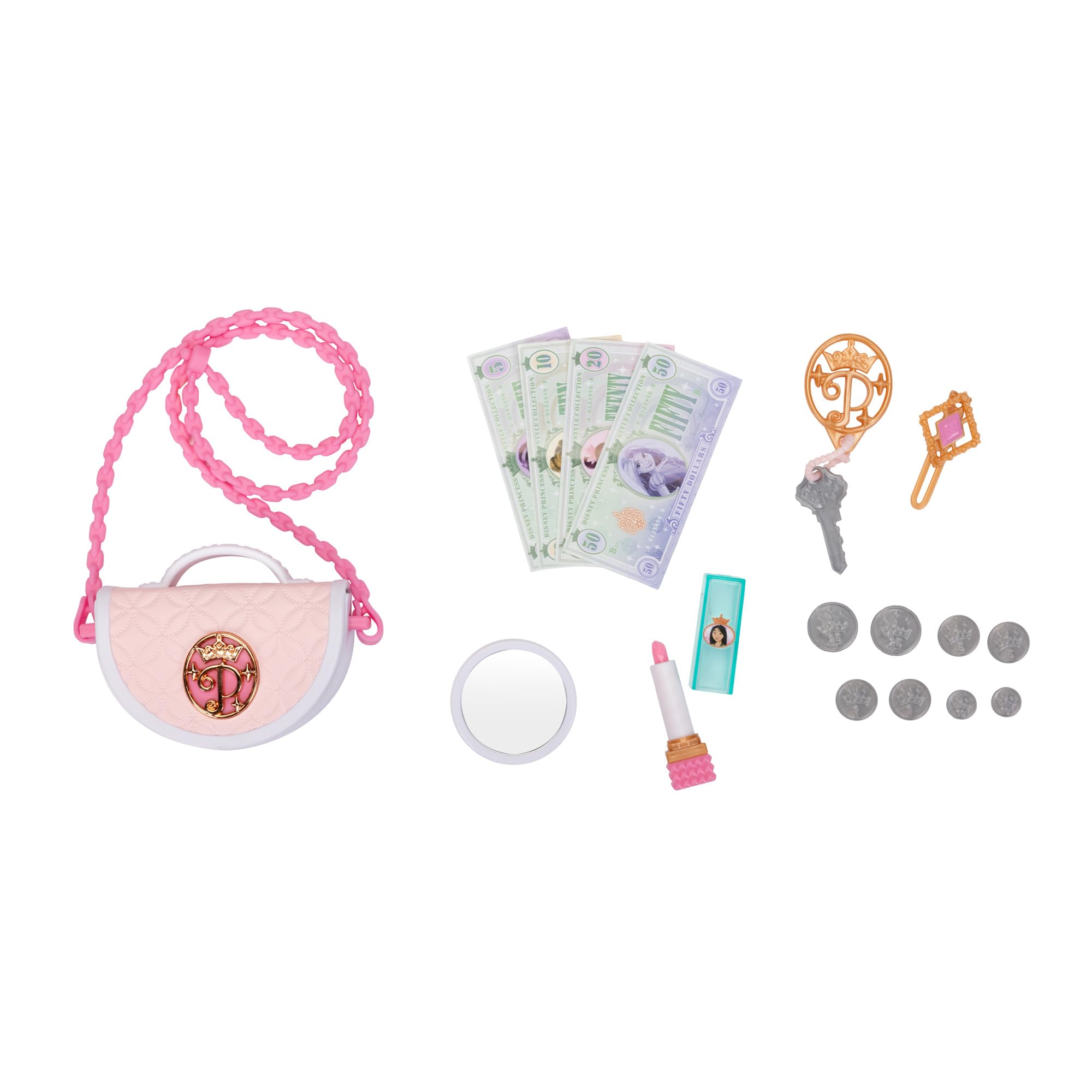 Disney Princess Style Collection Purse - Pretend Play Chic Petite Bag E - Mini Soft Vinyl Handbag for Girls Ages 3 and Up with 5+ Accessories - Image 4