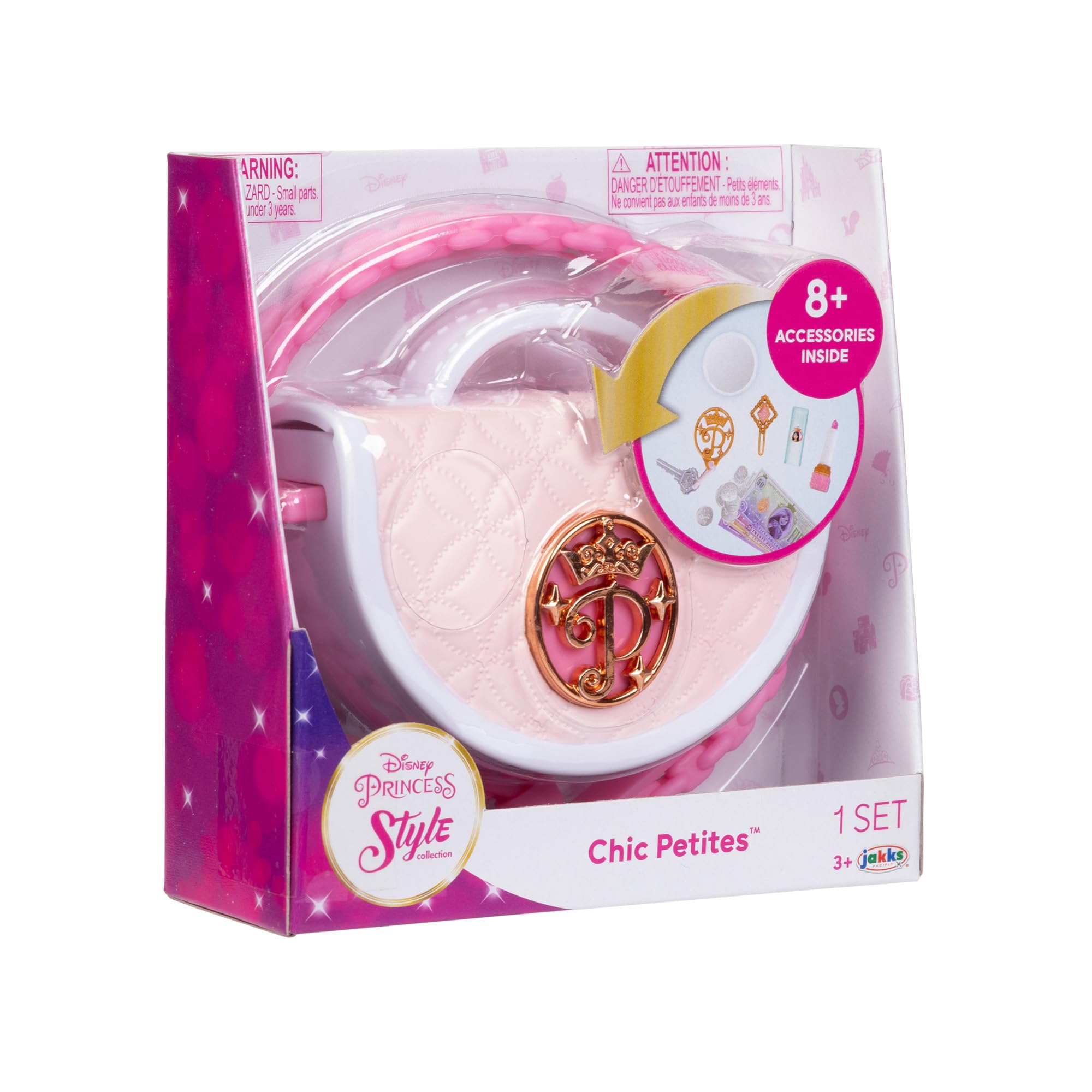 Disney Princess Style Collection Purse - Pretend Play Chic Petite Bag E - Mini Soft Vinyl Handbag for Girls Ages 3 and Up with 5+ Accessories - Image 7