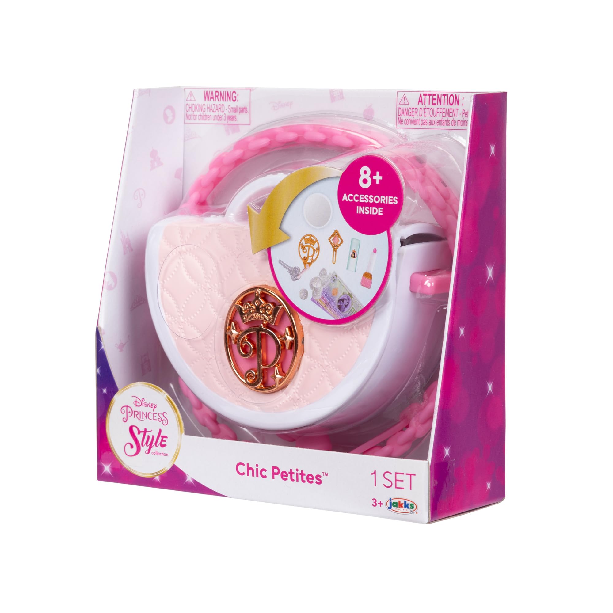 Disney Princess Style Collection Purse - Pretend Play Chic Petite Bag E - Mini Soft Vinyl Handbag for Girls Ages 3 and Up with 5+ Accessories - Image 8