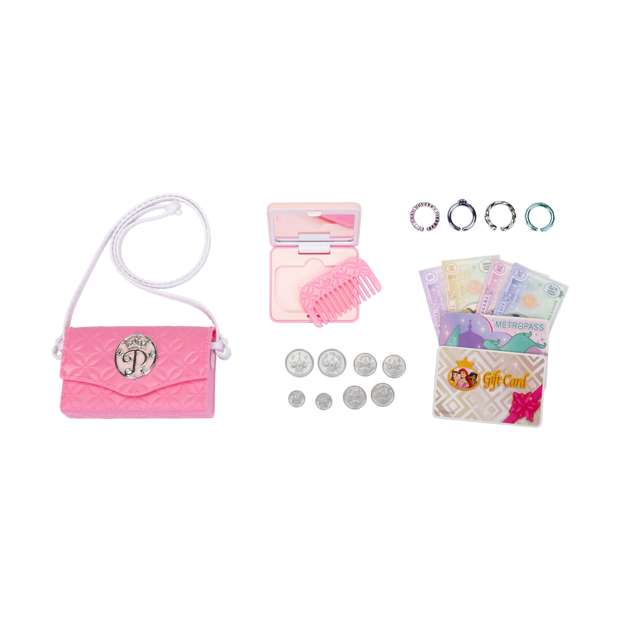 Disney Princess Style Collection Purse - Pretend Play Chic Petite Bag D - Mini Soft Vinyl Handbag for Girls Ages 3 and Up with 5+ Accessories - Image 3