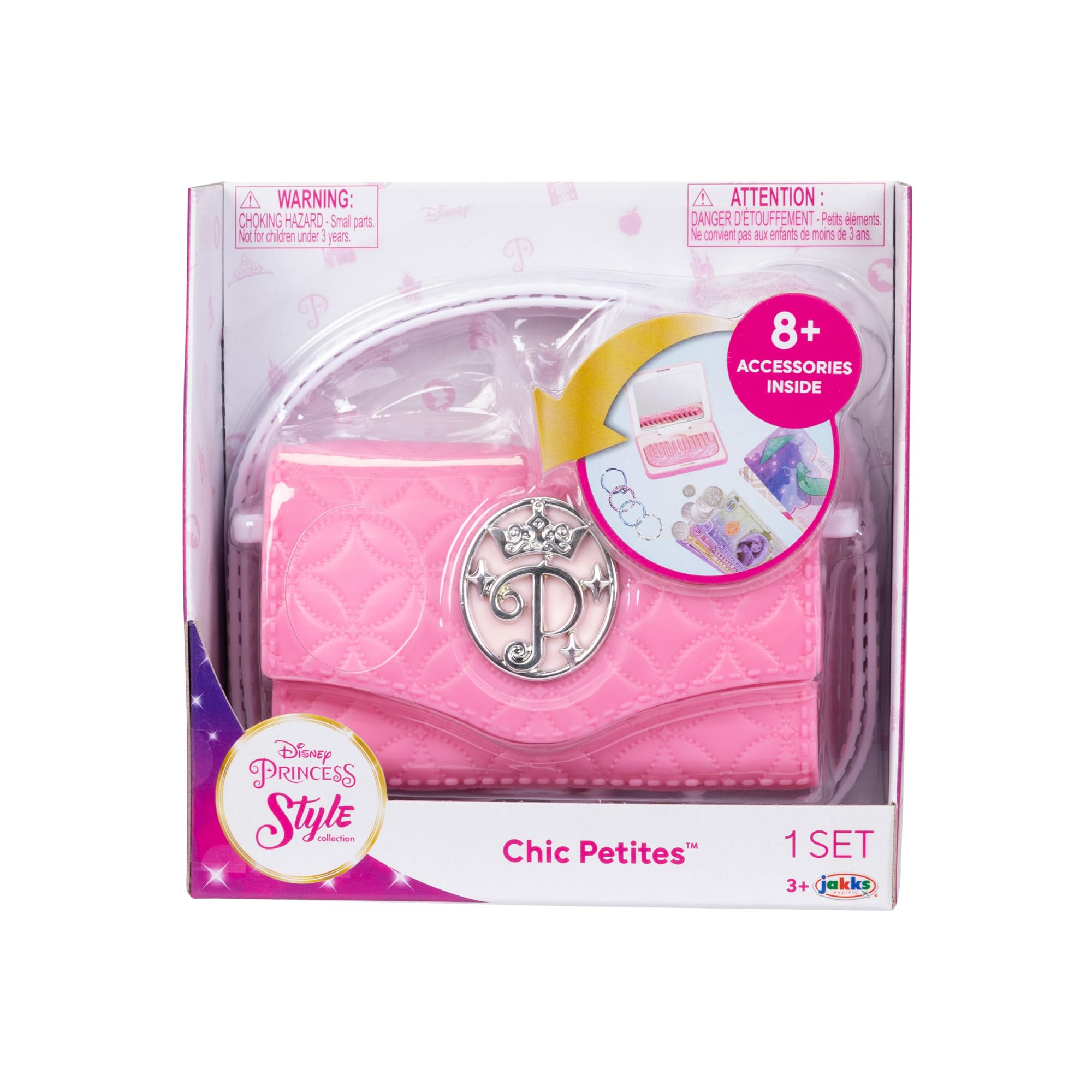 Disney Princess Style Collection Purse - Pretend Play Chic Petite Bag D - Mini Soft Vinyl Handbag for Girls Ages 3 and Up with 5+ Accessories - Image 5