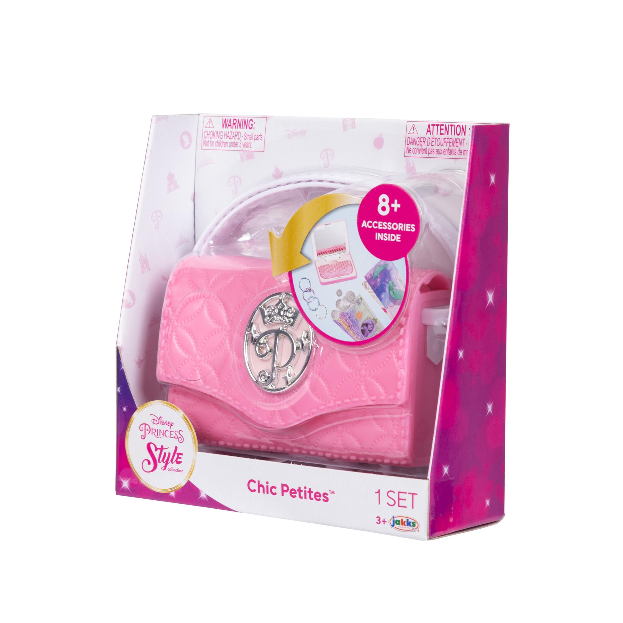 Disney Princess Style Collection Purse - Pretend Play Chic Petite Bag D - Mini Soft Vinyl Handbag for Girls Ages 3 and Up with 5+ Accessories - Image 8