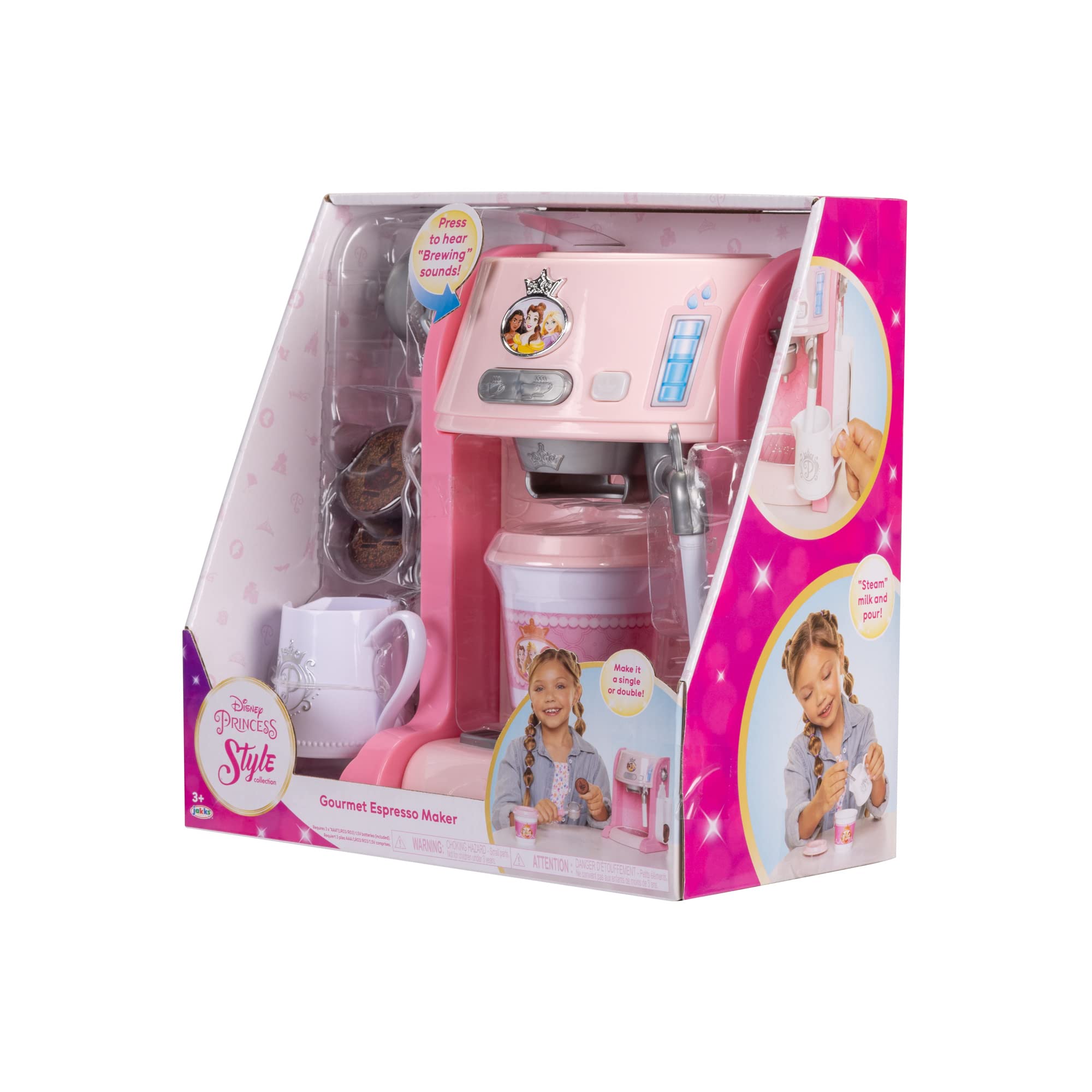 Disney Princess Style Collection Toy Espresso Machine for Kids, Coffee Maker Play Kitchen Accessories Gift for Girls & Kids - Image 10