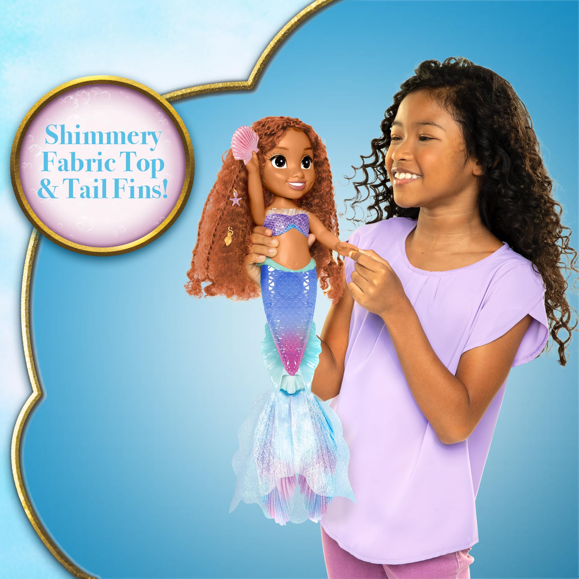 Disney The Little Mermaid Ariel Doll with Hair Charms! Feature Singing & Talking Doll, Accessories Activate Music & Magical Lights - Play in & Out of Water! - Image 4