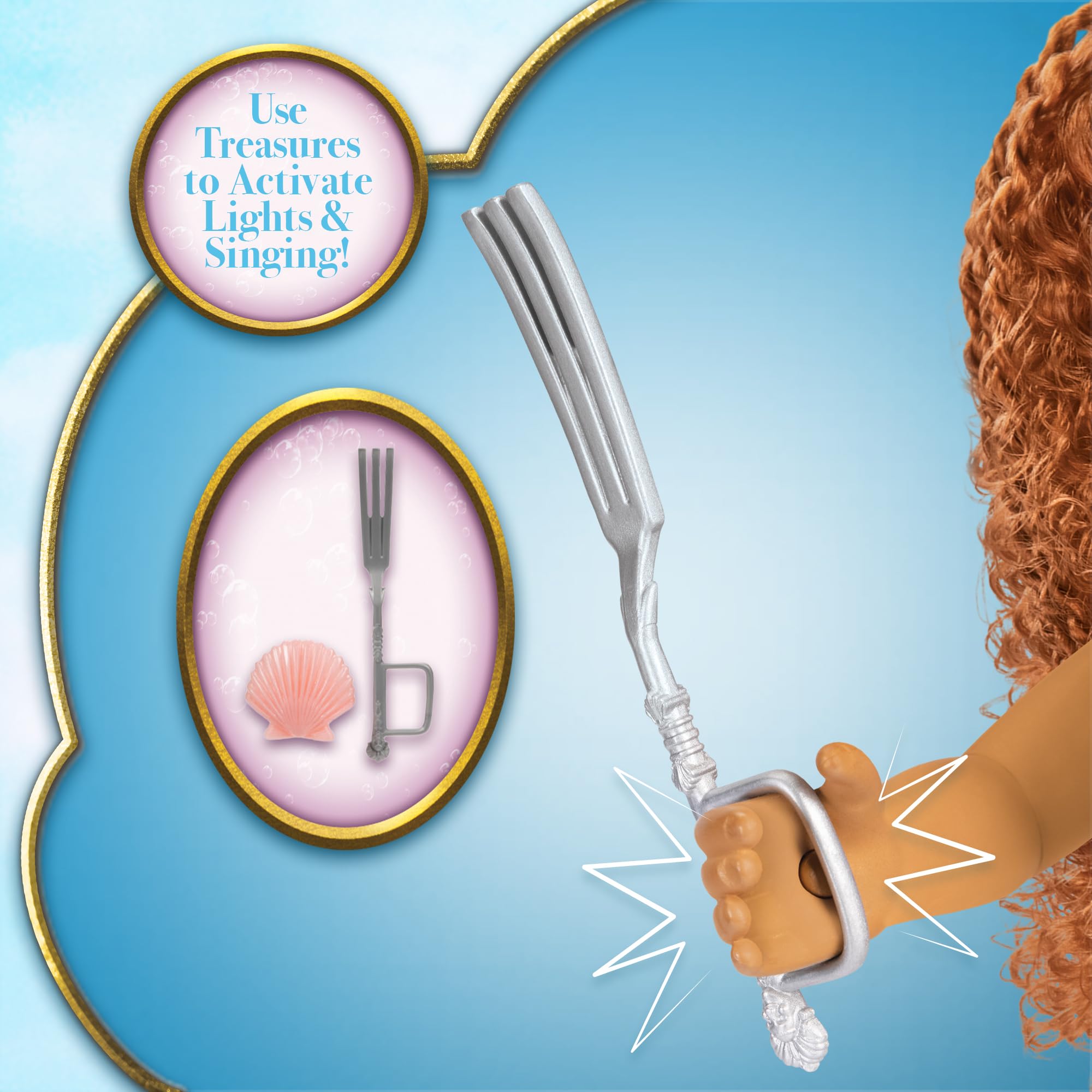 Disney The Little Mermaid Ariel Doll with Hair Charms! Feature Singing & Talking Doll, Accessories Activate Music & Magical Lights - Play in & Out of Water! - Image 5