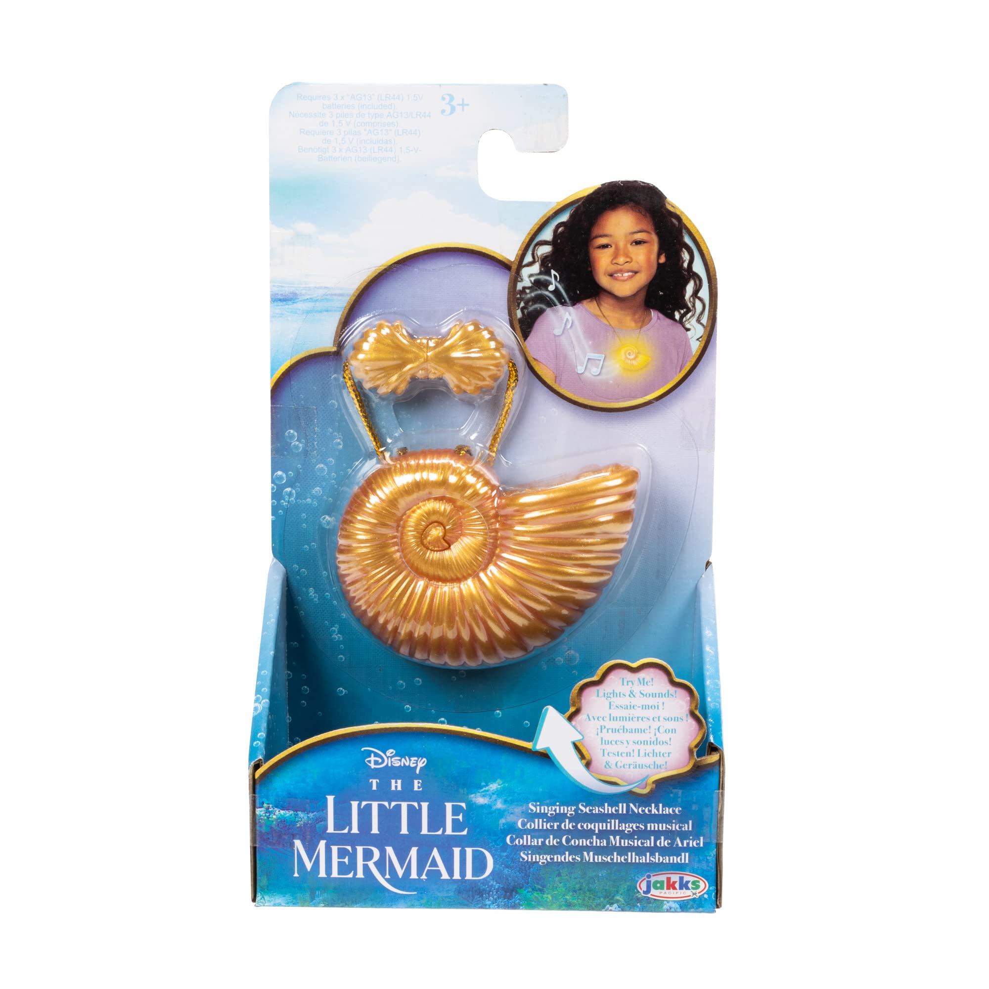 Disney The Little Mermaid Ariel Seashell Necklace with Light-Up Feature and Ariel's Singing Voice! Toy Necklace for Girls Role Play and Dress-Up Time! - Image 3