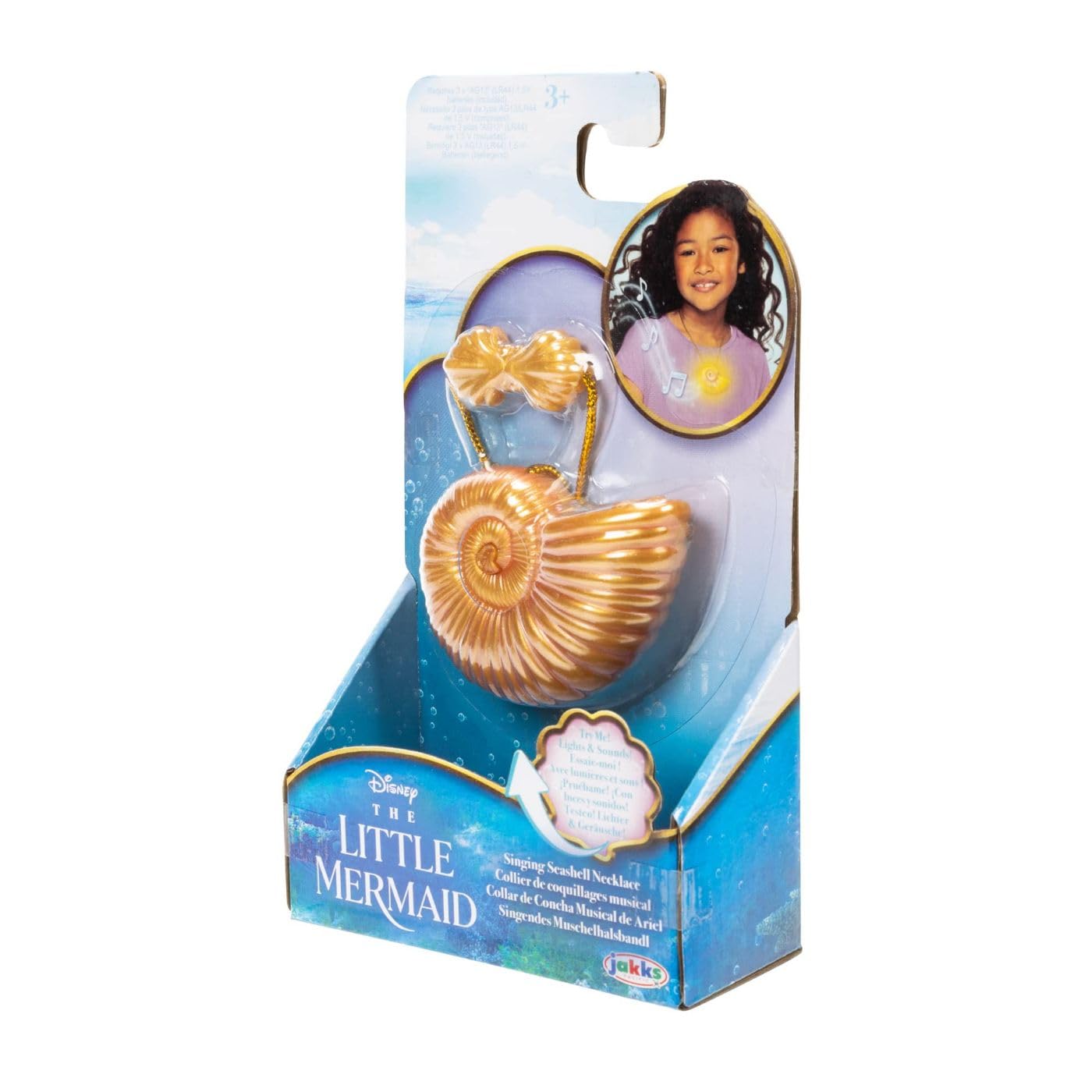 Disney The Little Mermaid Ariel Seashell Necklace with Light-Up Feature and Ariel's Singing Voice! Toy Necklace for Girls Role Play and Dress-Up Time! - Image 4