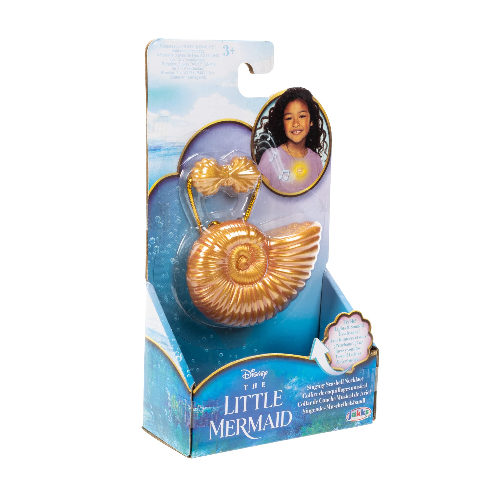 Disney The Little Mermaid Ariel Seashell Necklace with Light-Up Feature and Ariel's Singing Voice! Toy Necklace for Girls Role Play and Dress-Up Time! - Image 5