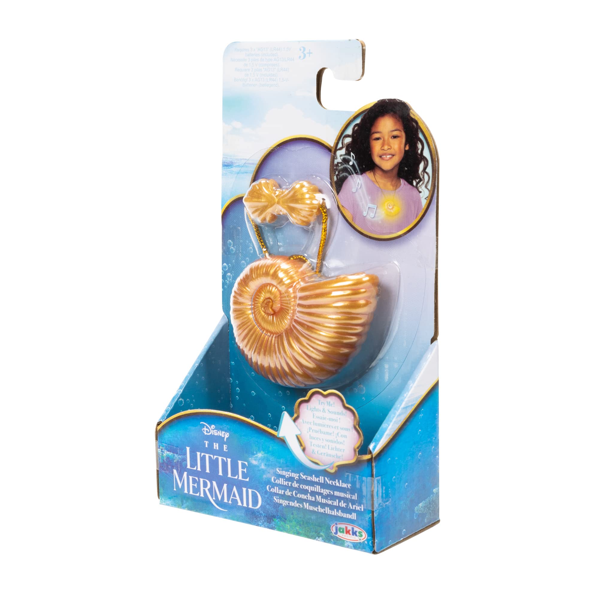 Disney The Little Mermaid Ariel Seashell Necklace with Light-Up Feature and Ariel's Singing Voice! Toy Necklace for Girls Role Play and Dress-Up Time! - Image 6