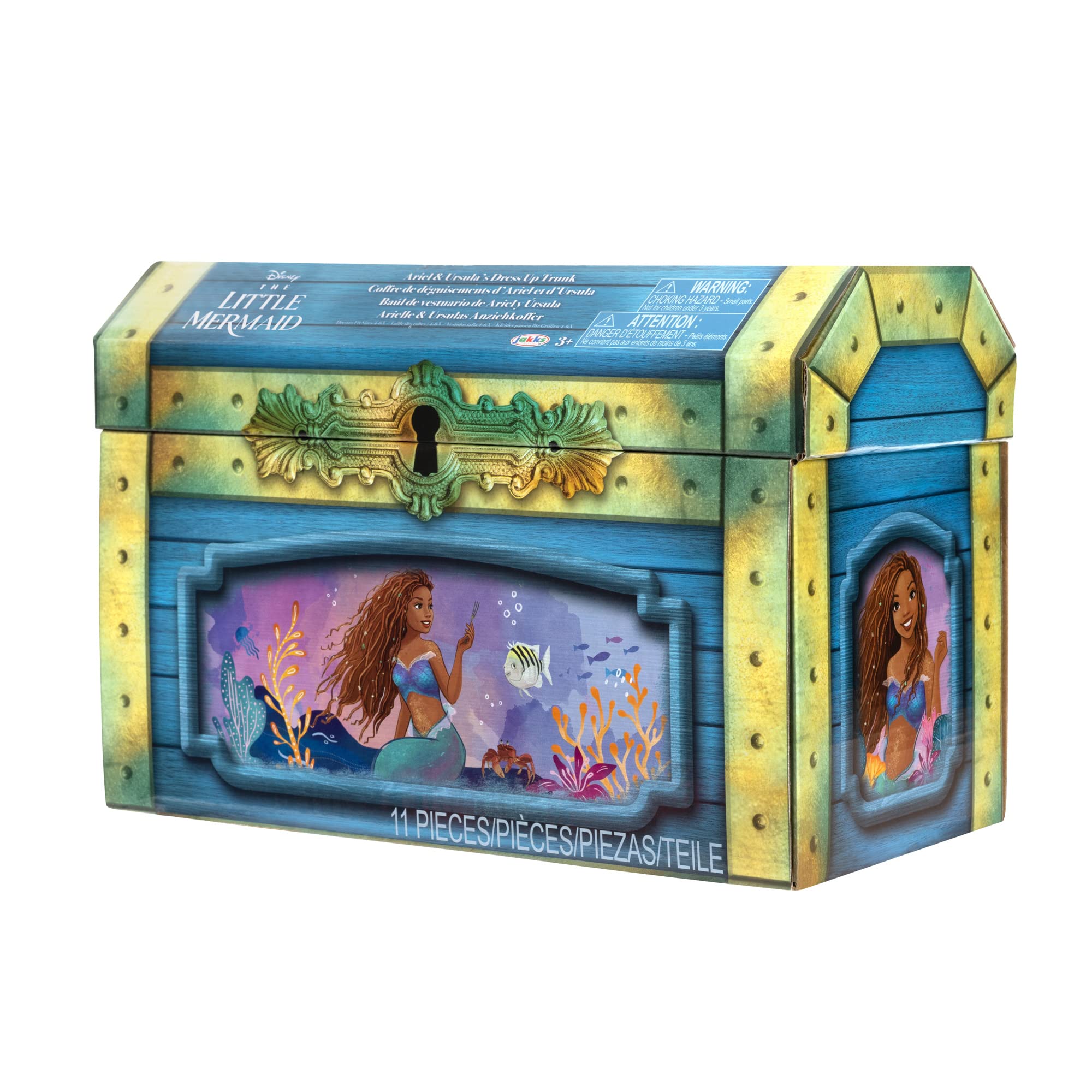 Disney The Little Mermaid Ariel & Ursula Dress Up Trunk, Treasure Chest Includes Ariel and Ursula's Outfit Dresses with Accessories [Amazon Exclusive] - Image 7