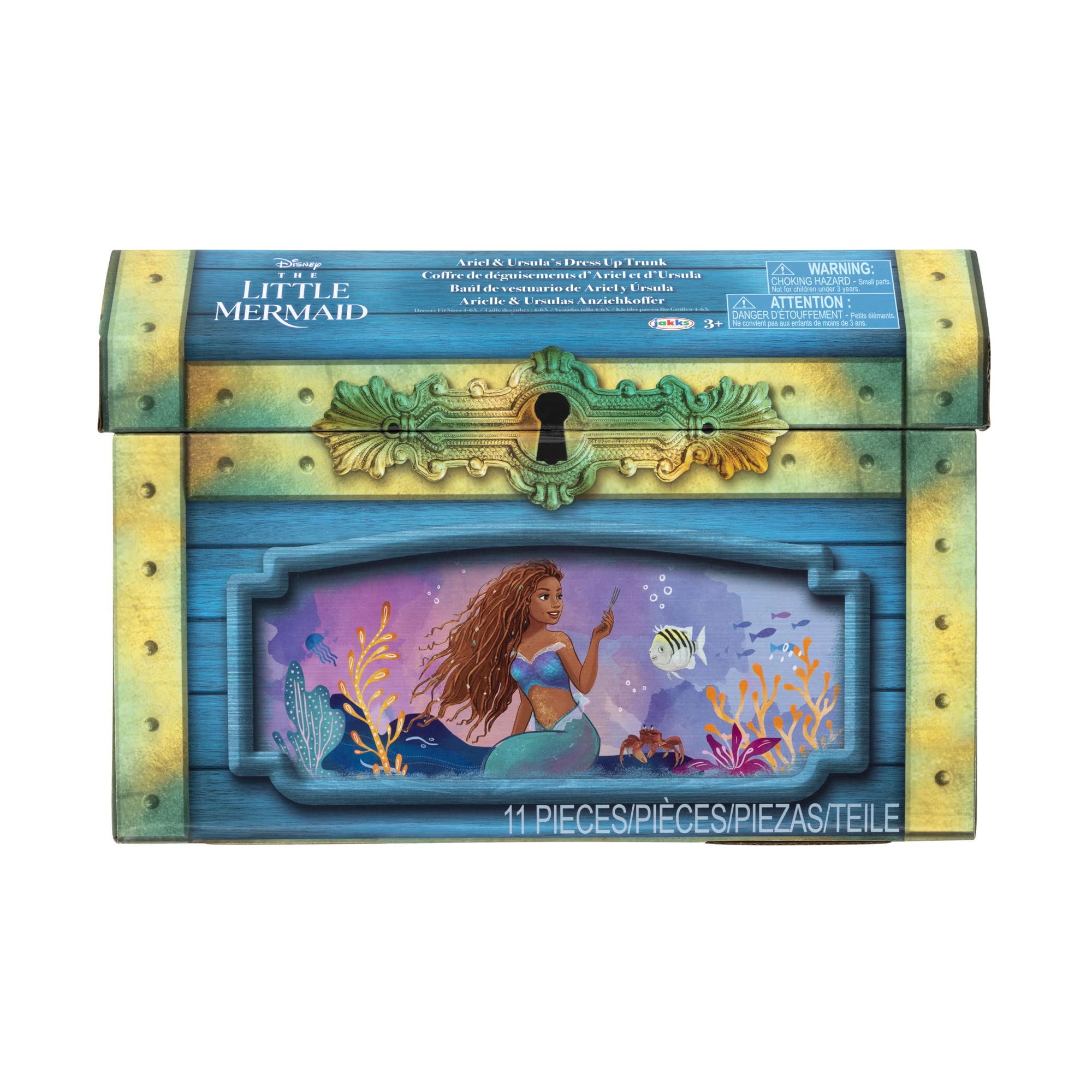 Disney The Little Mermaid Ariel & Ursula Dress Up Trunk, Treasure Chest Includes Ariel and Ursula's Outfit Dresses with Accessories [Amazon Exclusive] - Image 8