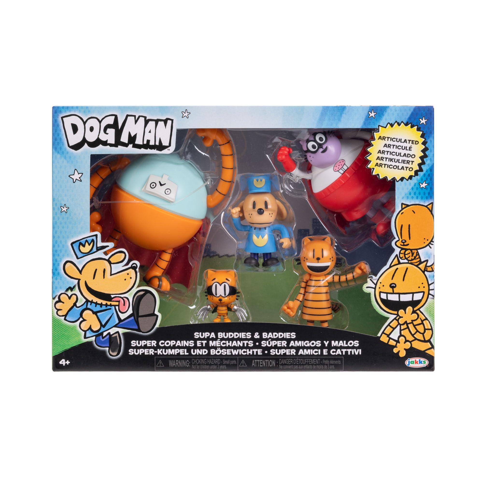 Dog Man 2.5 Inch Scale Supa Buddies and Baddies Multipack Action Figures, Part of Jakks Pacific's Wave 4, Includes 5 Characters - Image 6